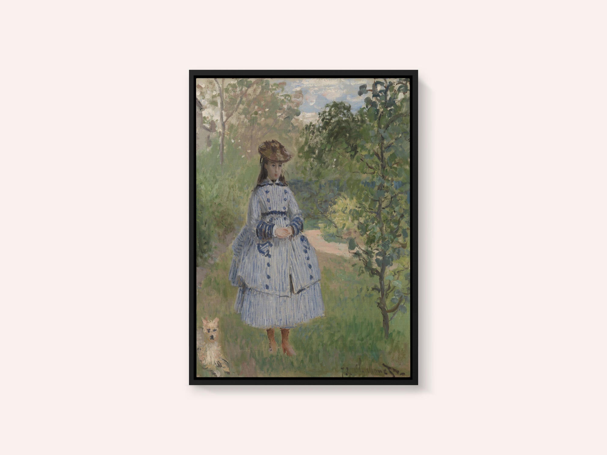 Girl With Dog By Claude Monet