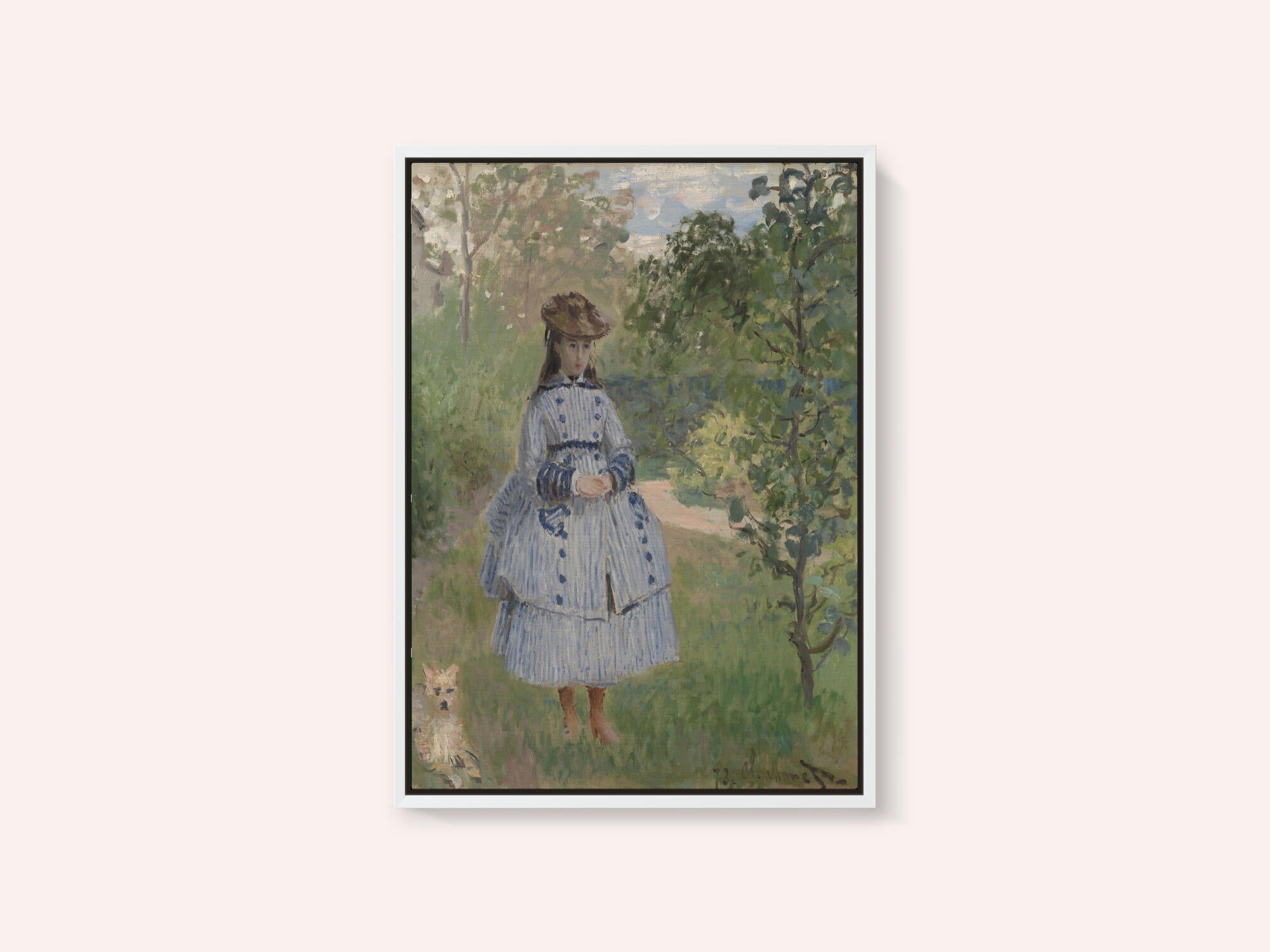Girl With Dog By Claude Monet