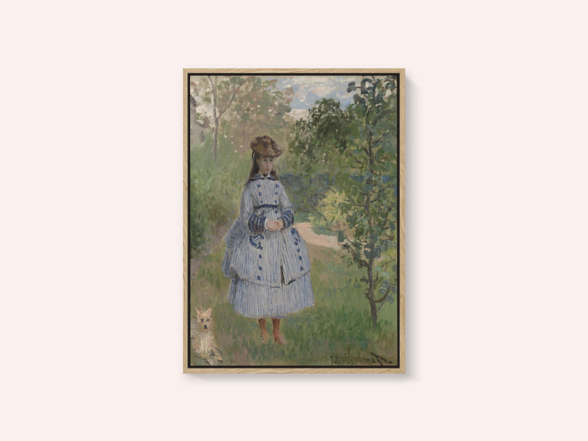 Girl With Dog By Claude Monet