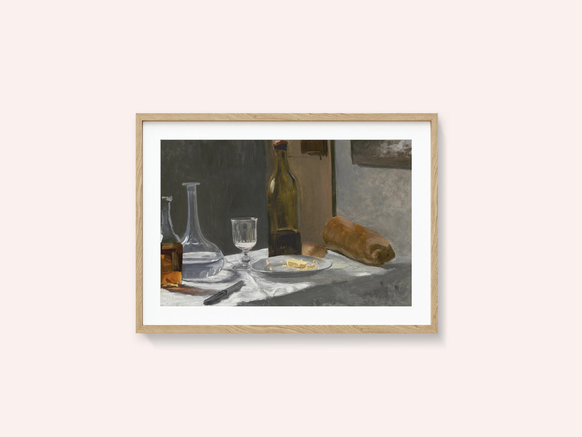 Still Life With Bottle, Carafe, Bread, and Wine (1862–1863) By Claude Monet