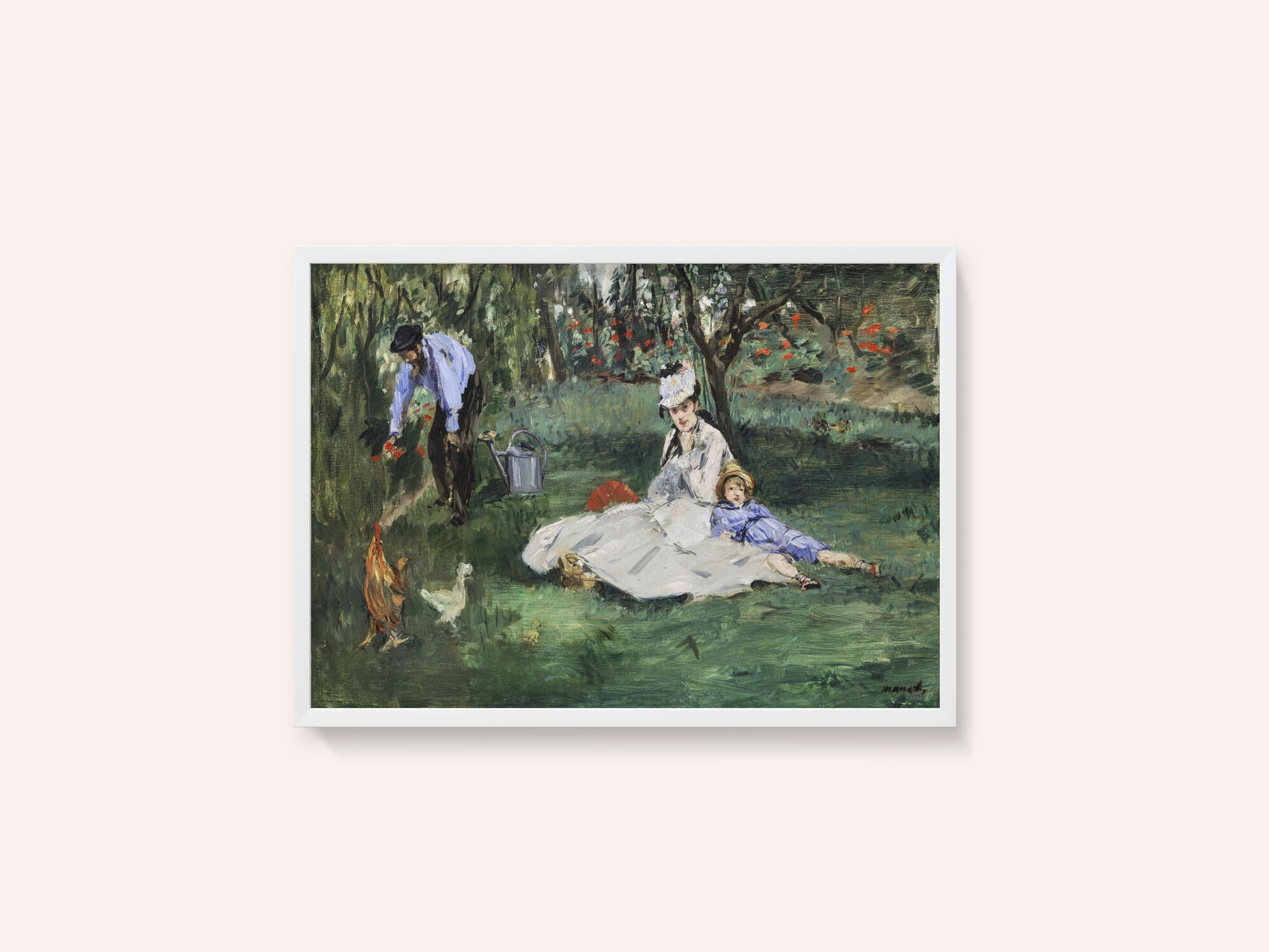 The Monet Family In Their Garden At Argenteuil (1874)