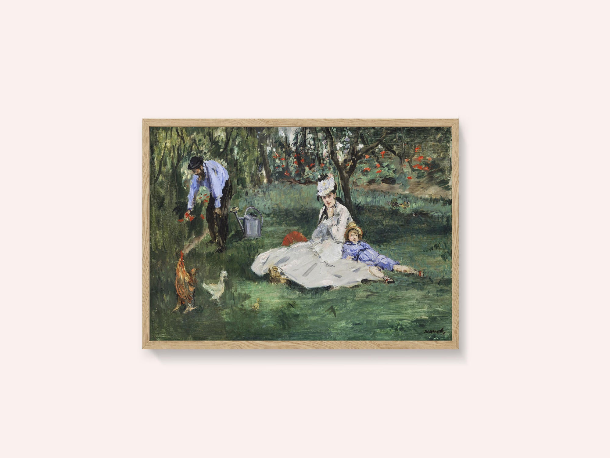 The Monet Family In Their Garden At Argenteuil (1874)