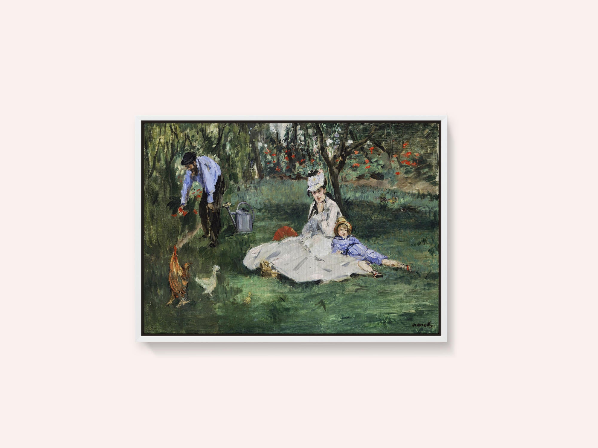 The Monet Family In Their Garden At Argenteuil (1874)