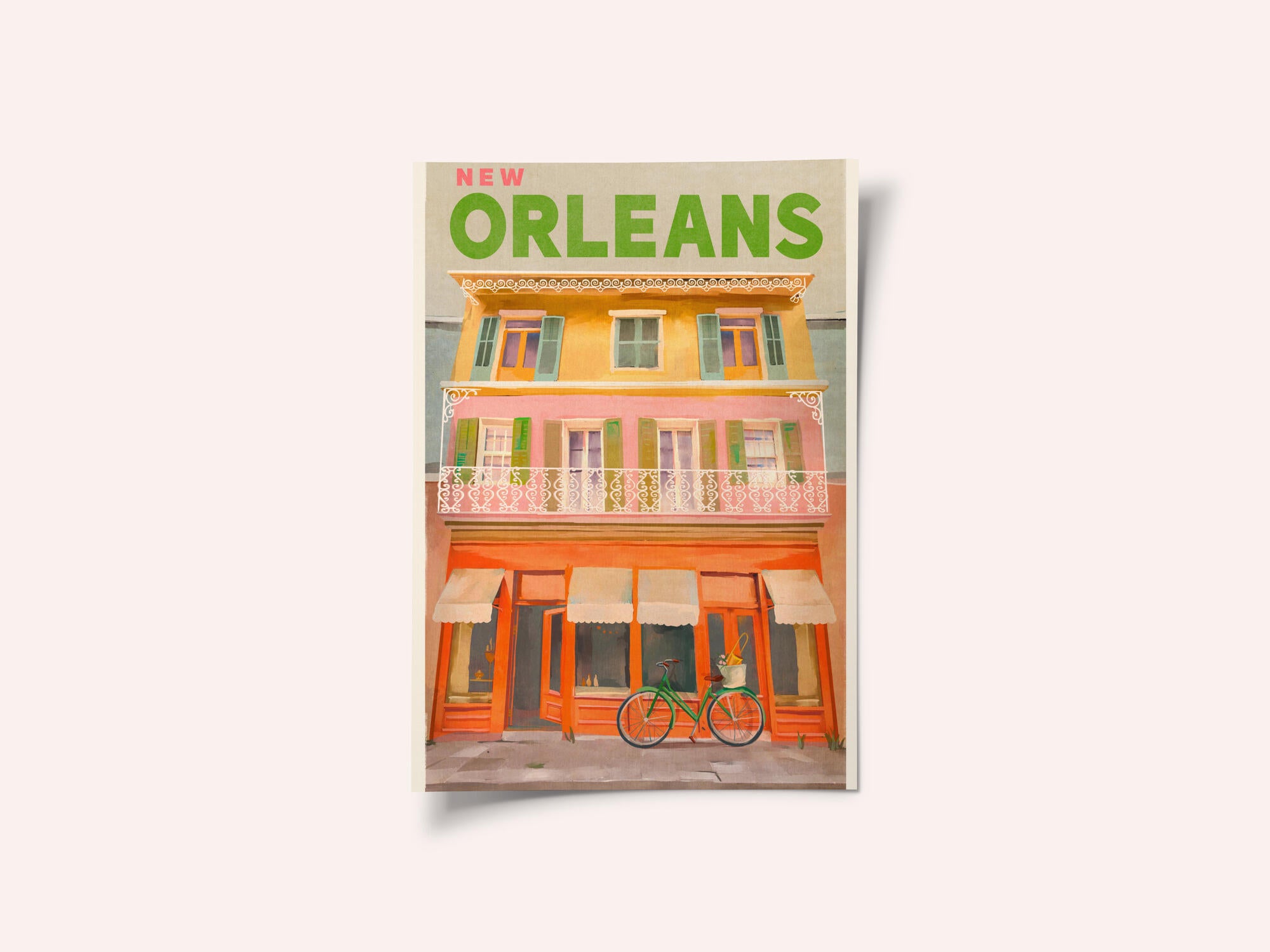 New Orleans Louisiana Vintage Travel Poster