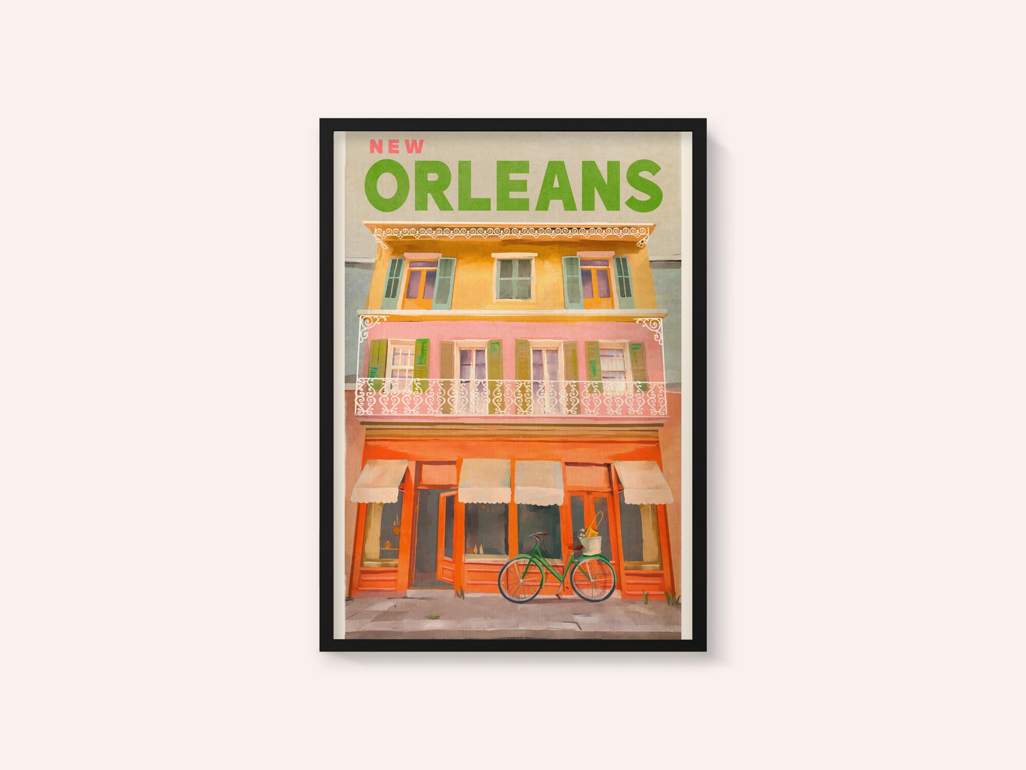 New Orleans Louisiana Vintage Travel Poster