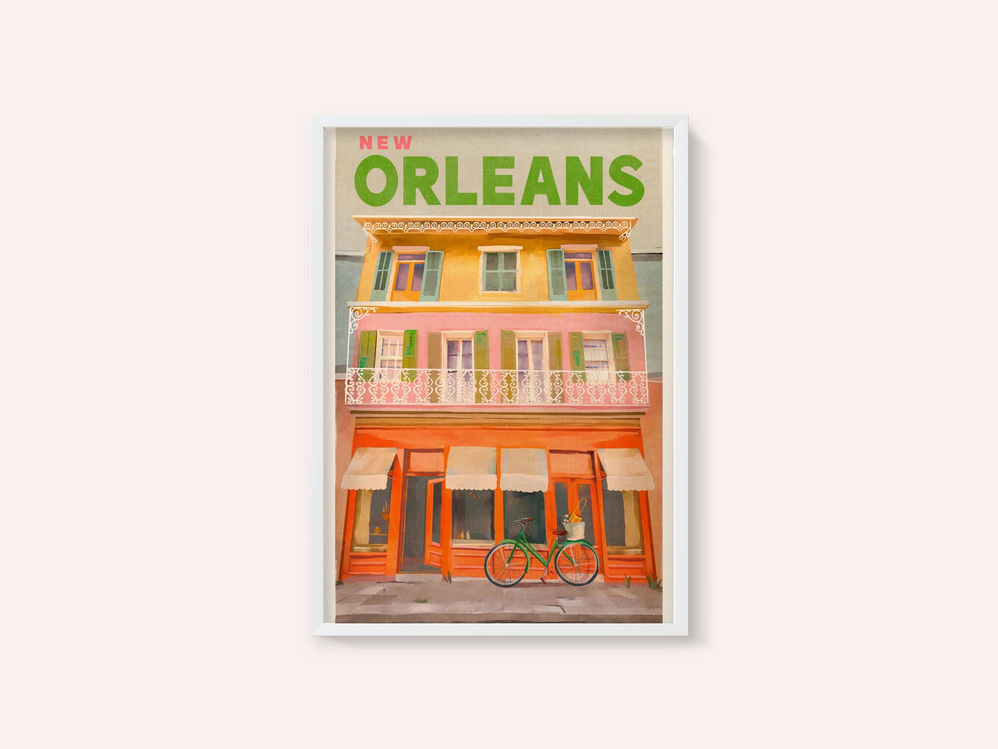 New Orleans Louisiana Vintage Travel Poster
