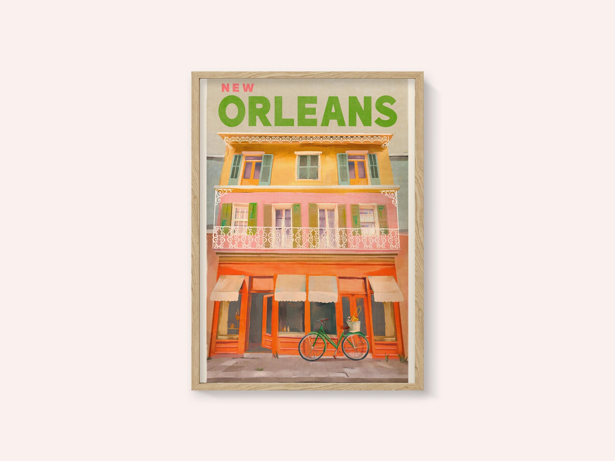 New Orleans Louisiana Vintage Travel Poster