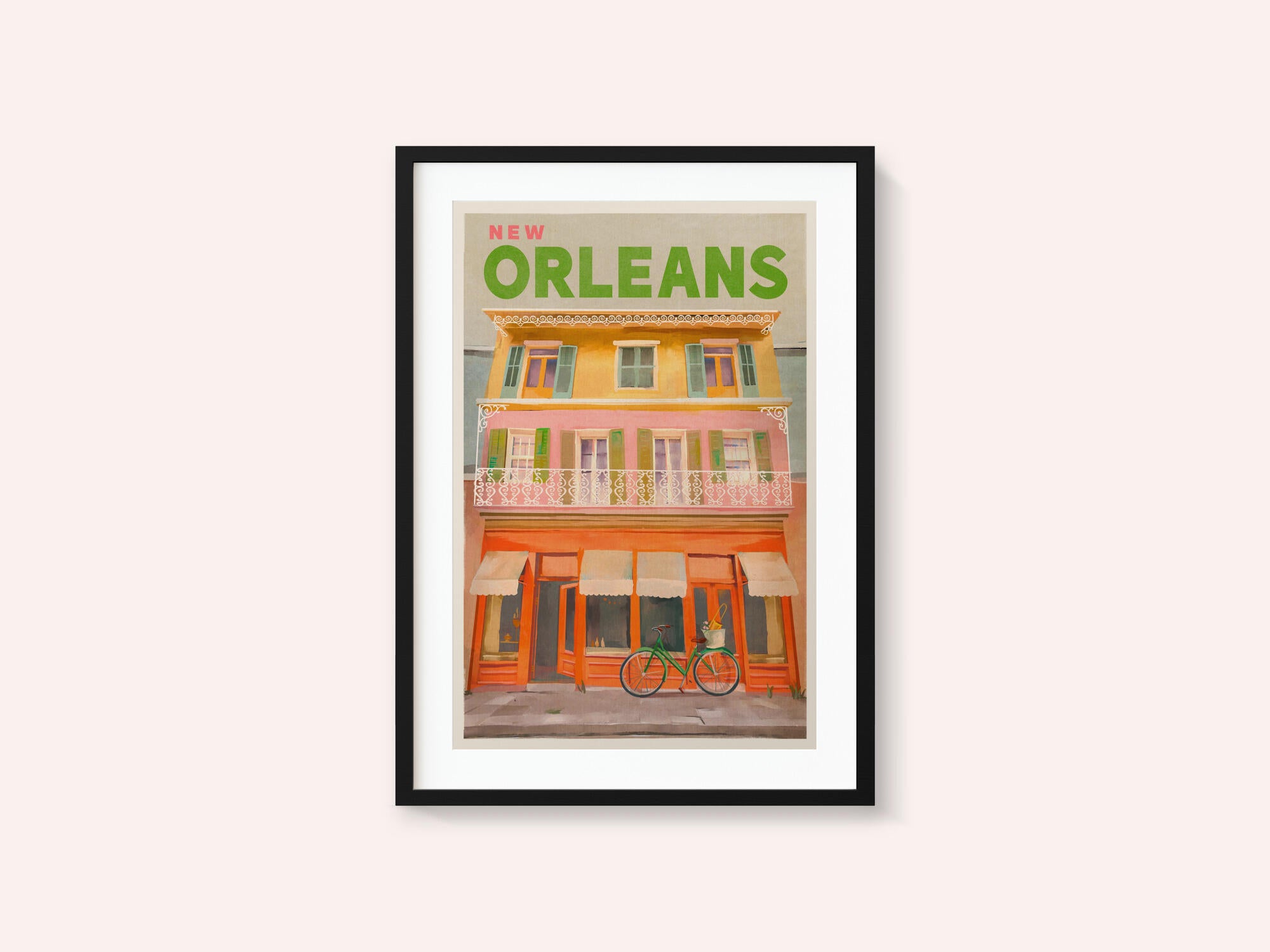 New Orleans Louisiana Vintage Travel Poster