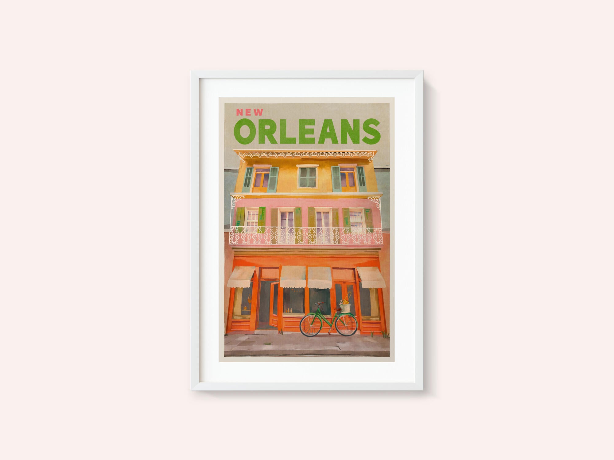 New Orleans Louisiana Vintage Travel Poster