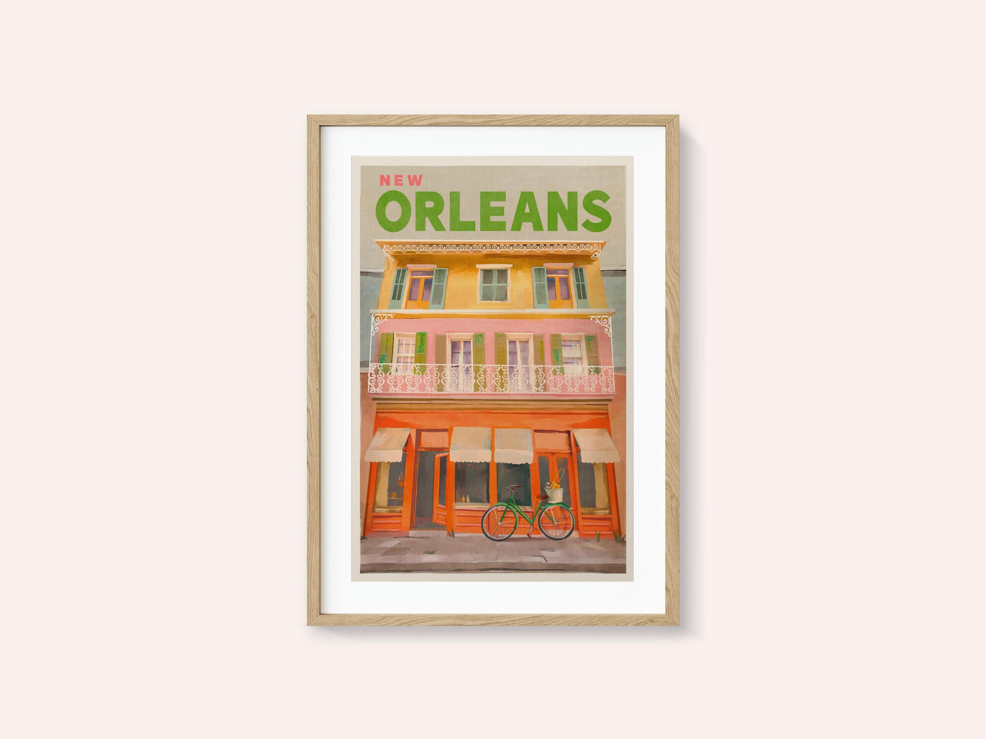 New Orleans Louisiana Vintage Travel Poster