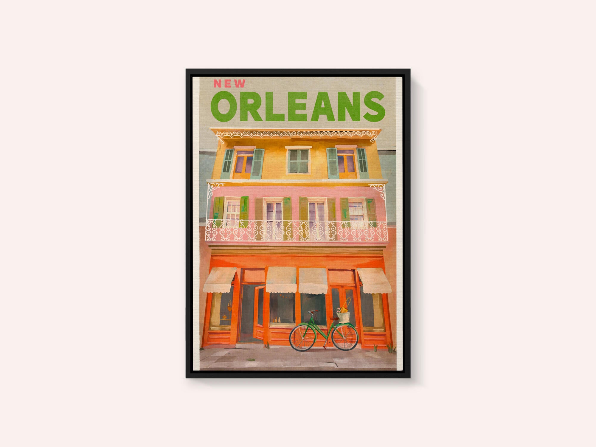 New Orleans Louisiana Vintage Travel Poster