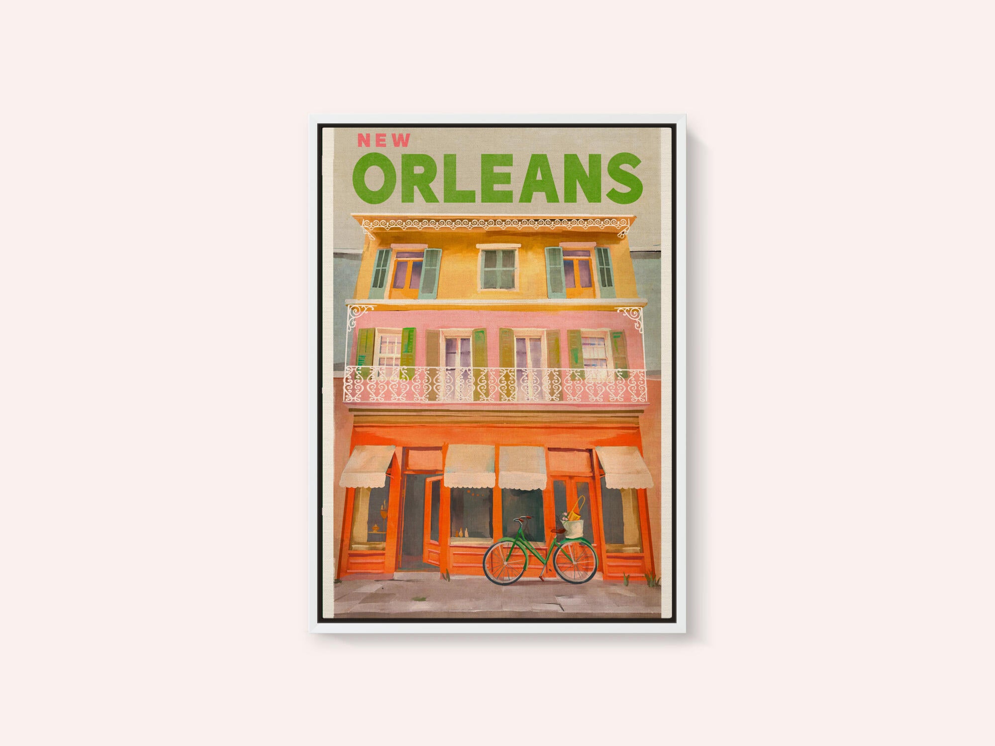 New Orleans Louisiana Vintage Travel Poster