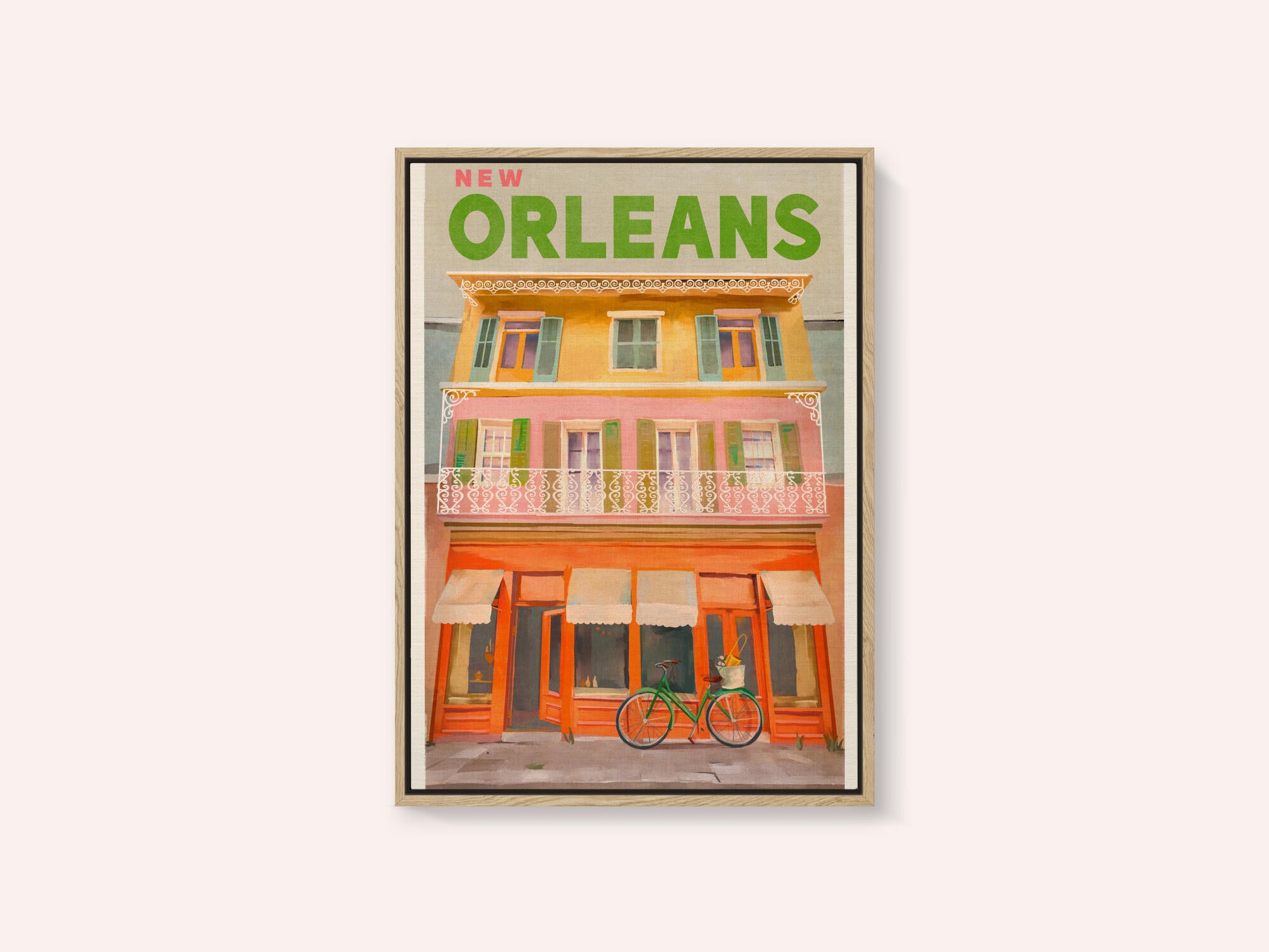 New Orleans Louisiana Vintage Travel Poster