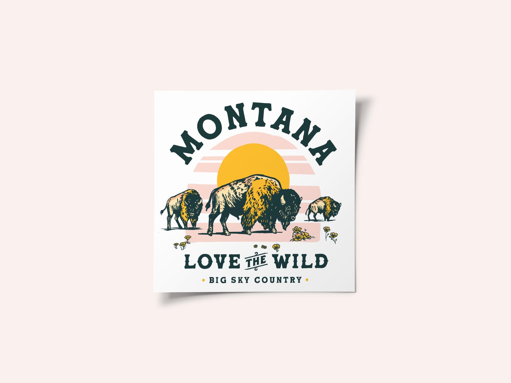 Montana Buffalo Art: Love The Wild
