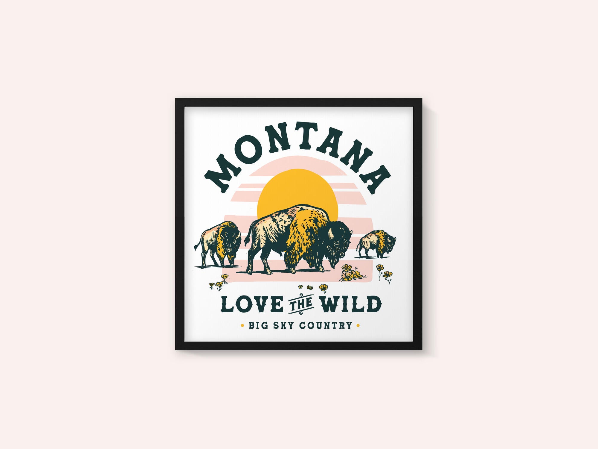 Montana Buffalo Art: Love The Wild