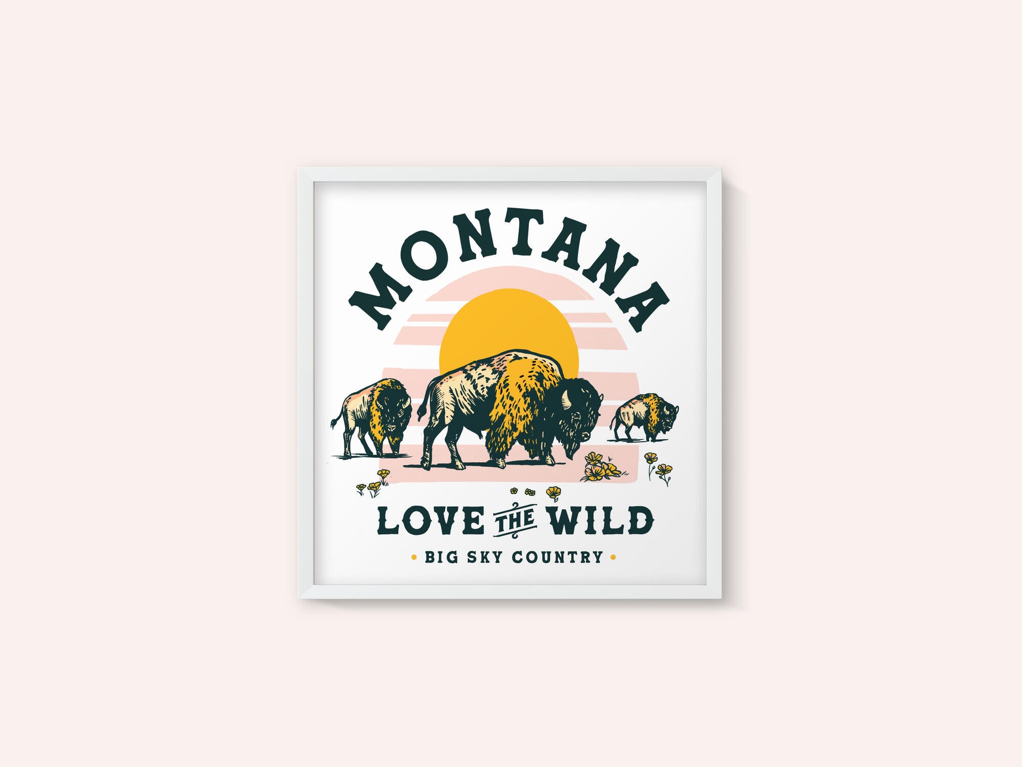 Montana Buffalo Art: Love The Wild