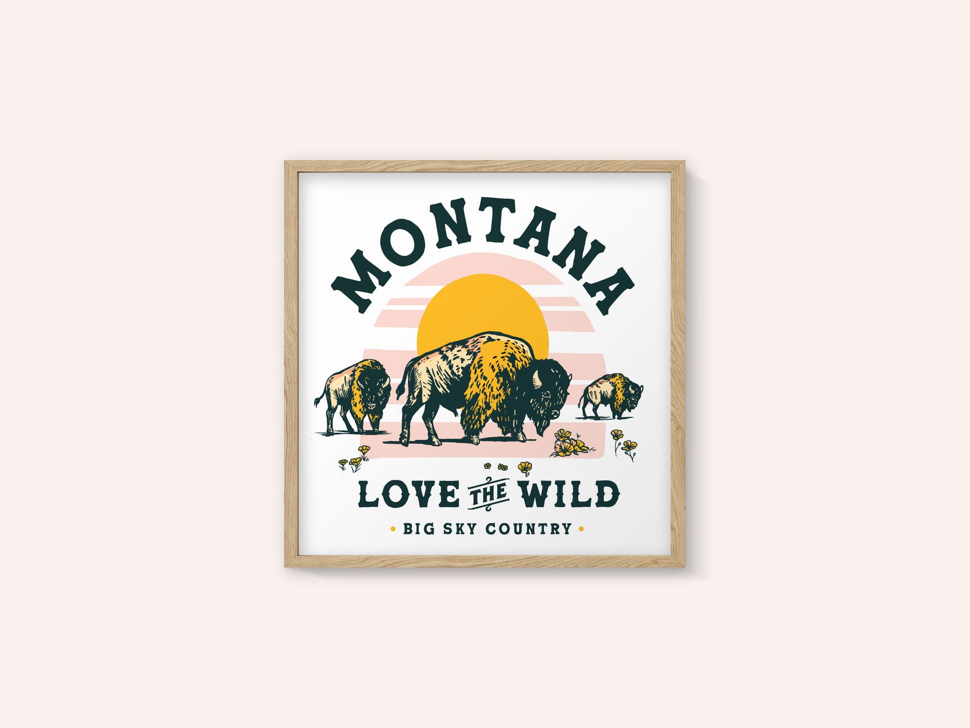 Montana Buffalo Art: Love The Wild