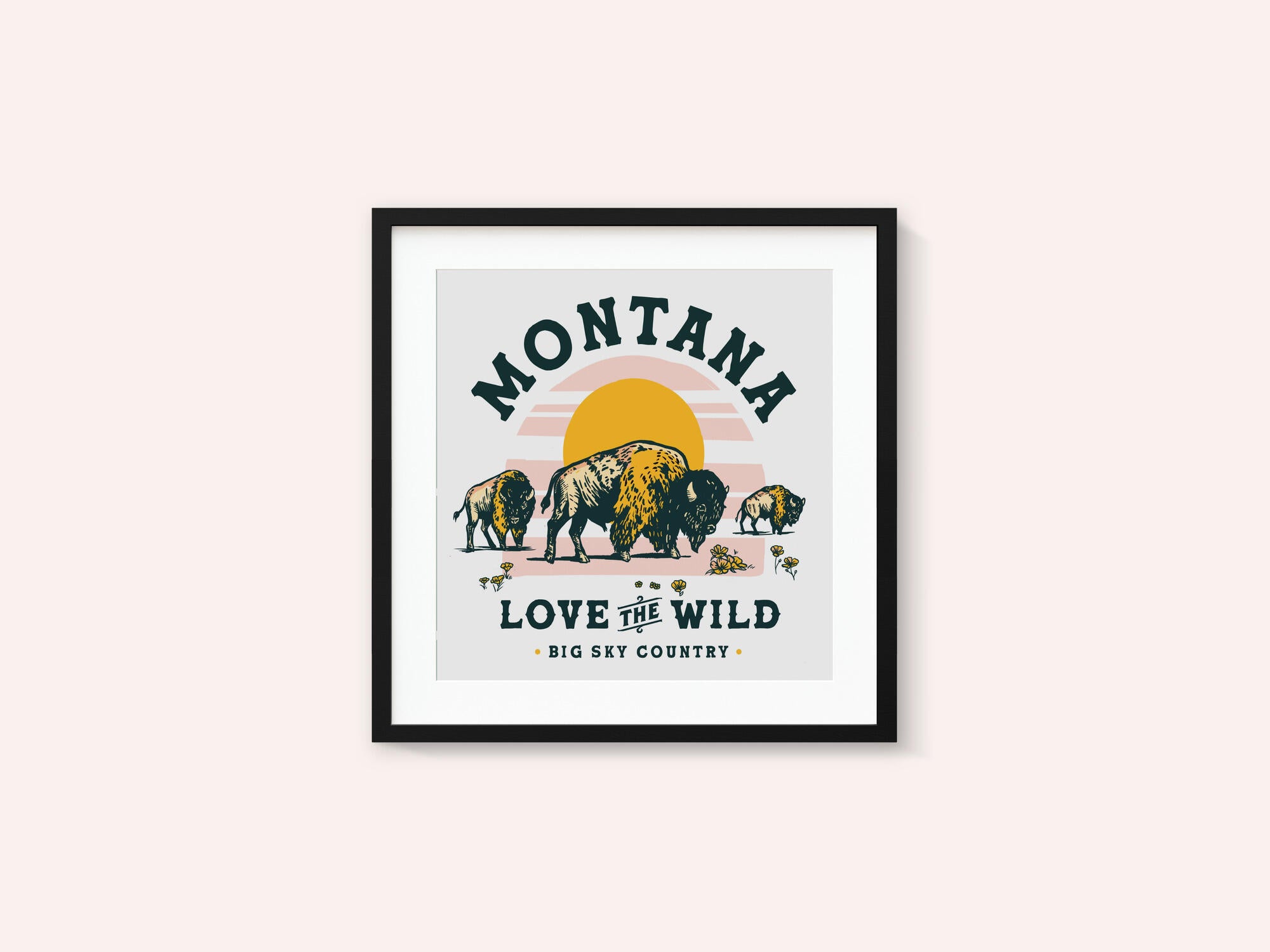 Montana Buffalo Art: Love The Wild