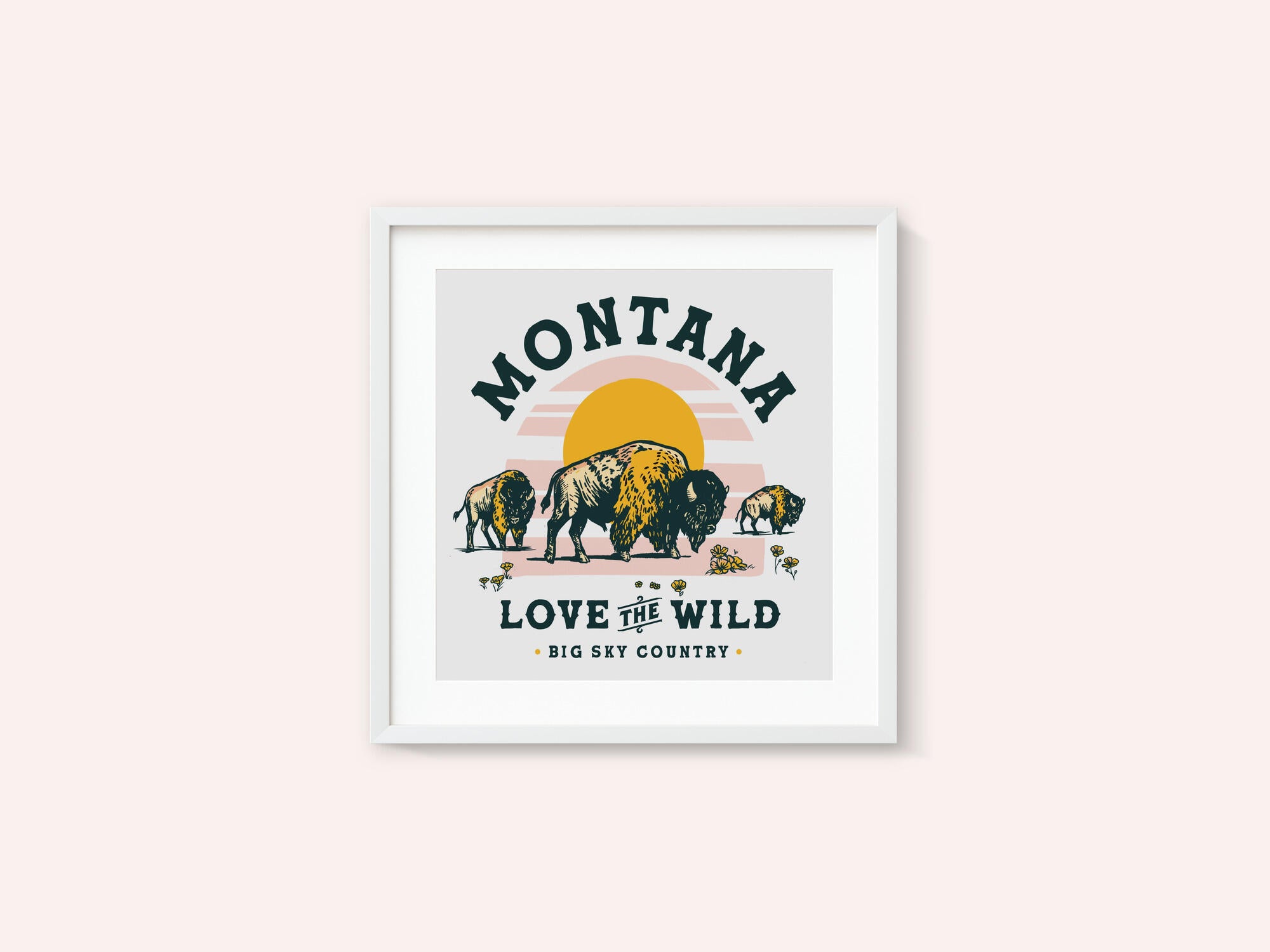 Montana Buffalo Art: Love The Wild