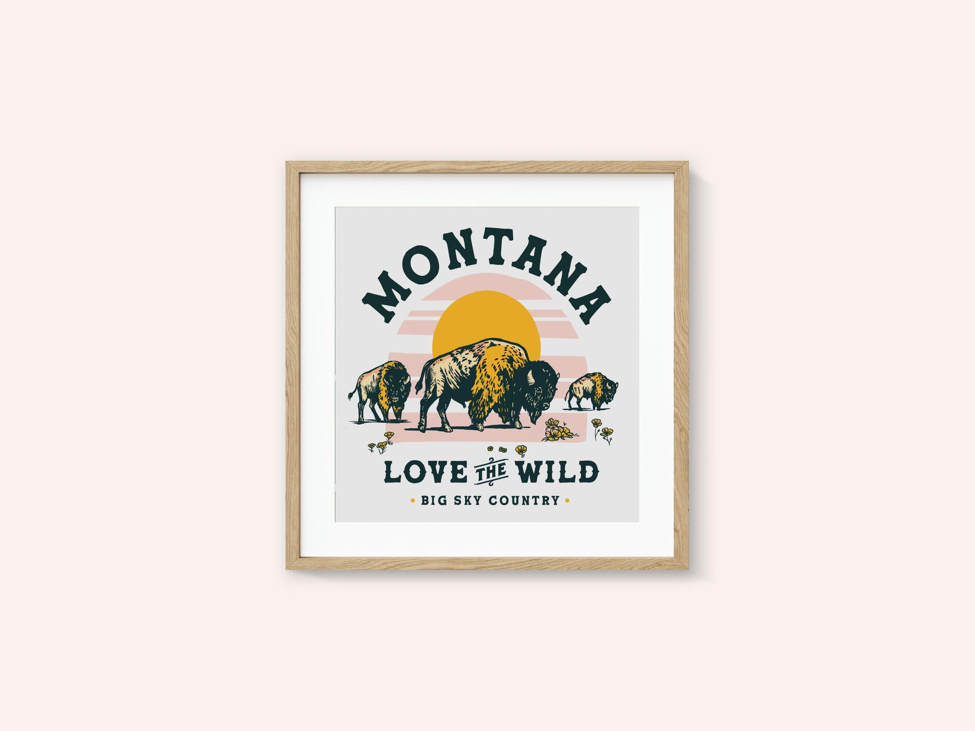 Montana Buffalo Art: Love The Wild