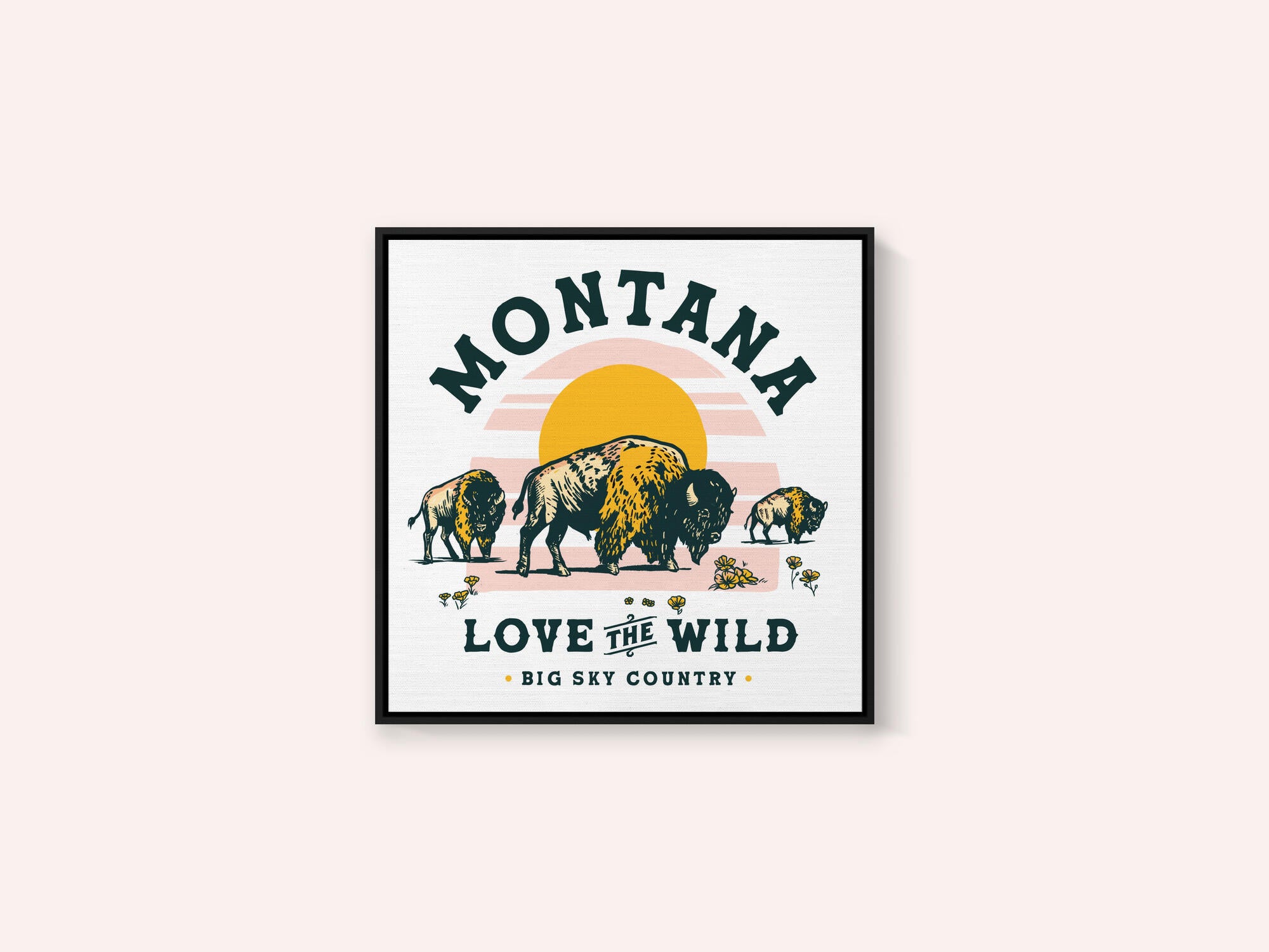Montana Buffalo Art: Love The Wild