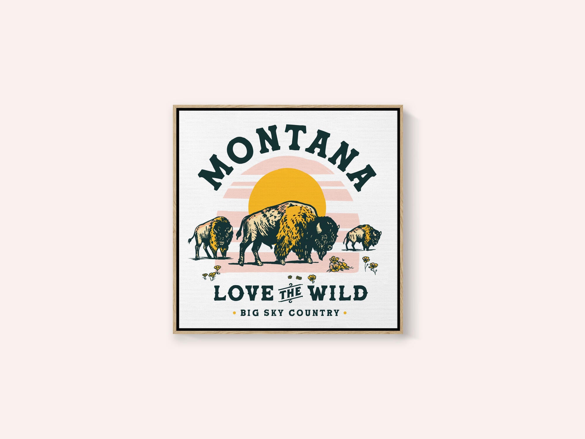 Montana Buffalo Art: Love The Wild