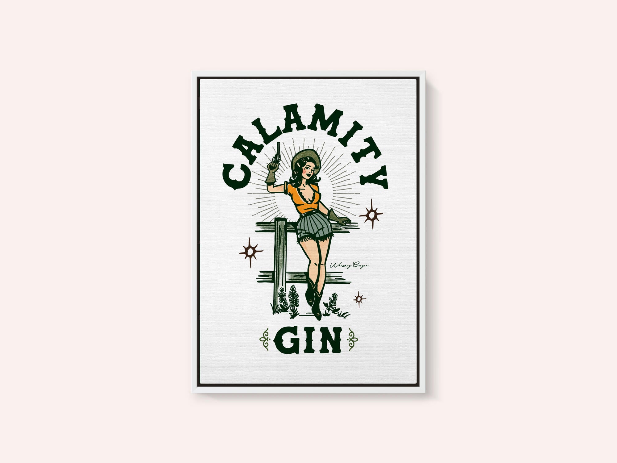 Calamity Gin Funny Retro Western Cowgirl Art