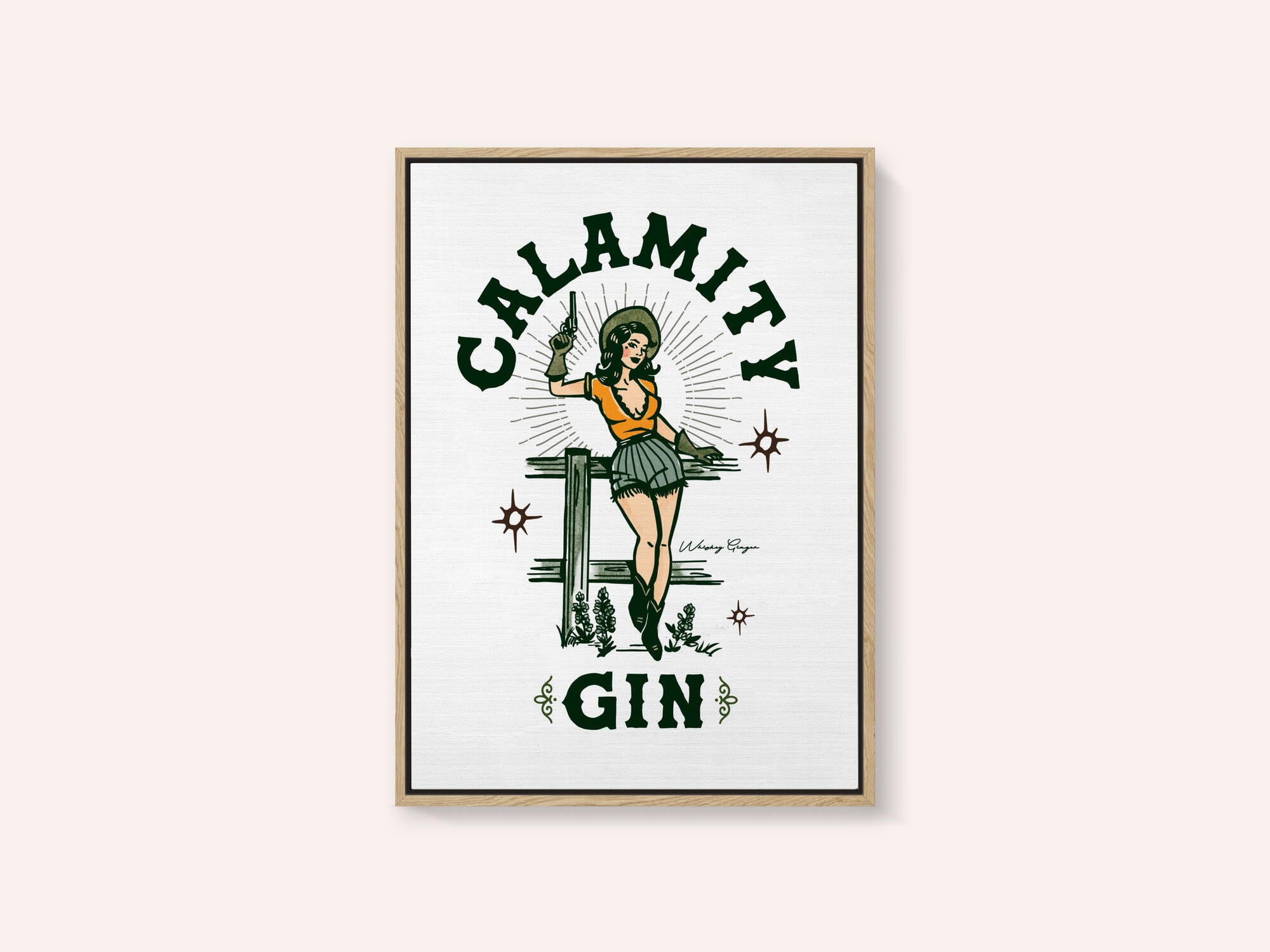 Calamity Gin Funny Retro Western Cowgirl Art