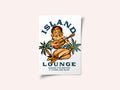 Island Lounge Tropical Pin Up Girl Playing Guitar