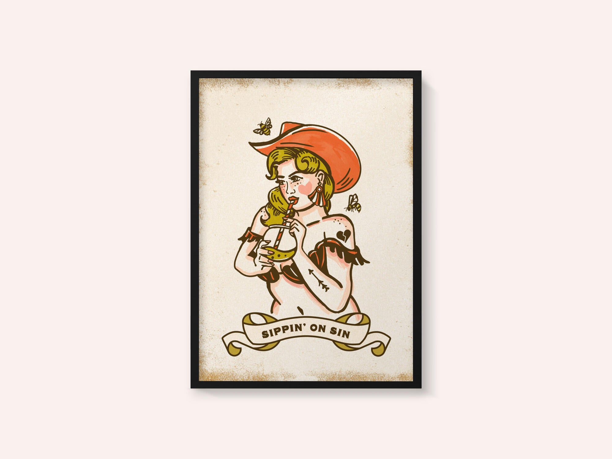 Sippin On Sin Cute &amp; Sassy Cowgirl Art