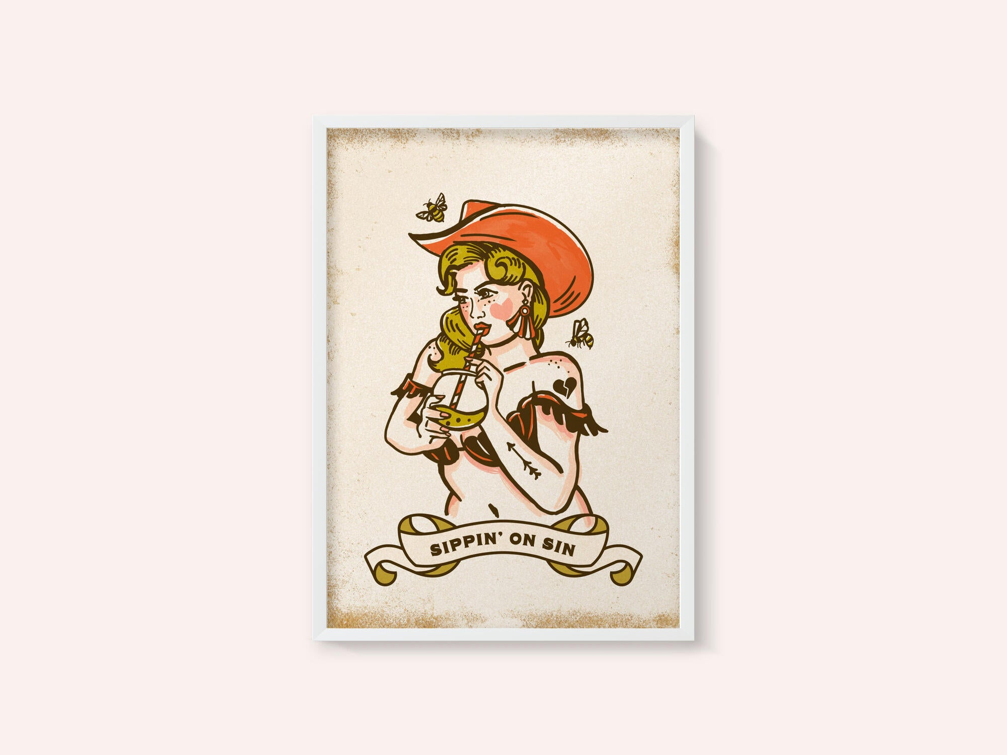 Sippin On Sin Cute &amp; Sassy Cowgirl Art