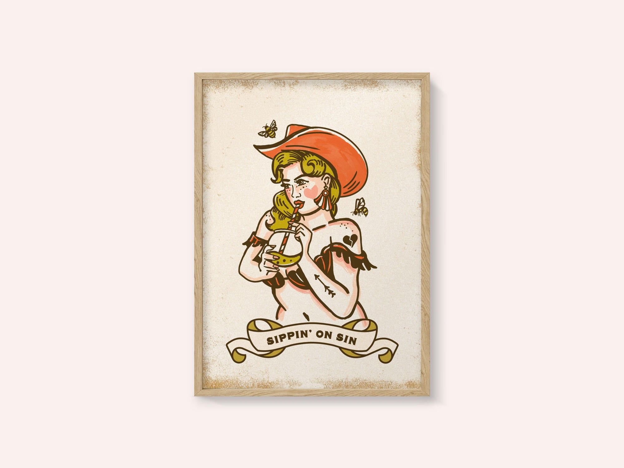 Sippin On Sin Cute &amp; Sassy Cowgirl Art