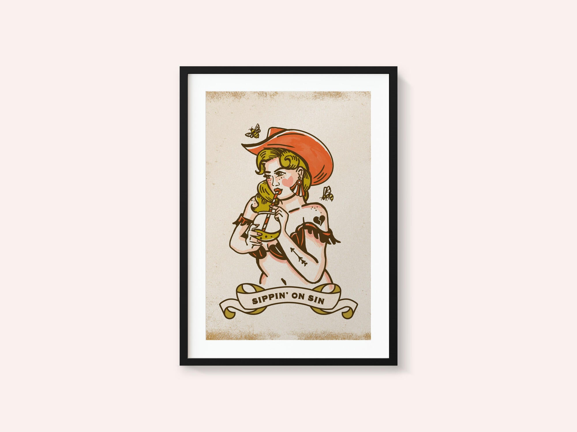 Sippin On Sin Cute &amp; Sassy Cowgirl Art