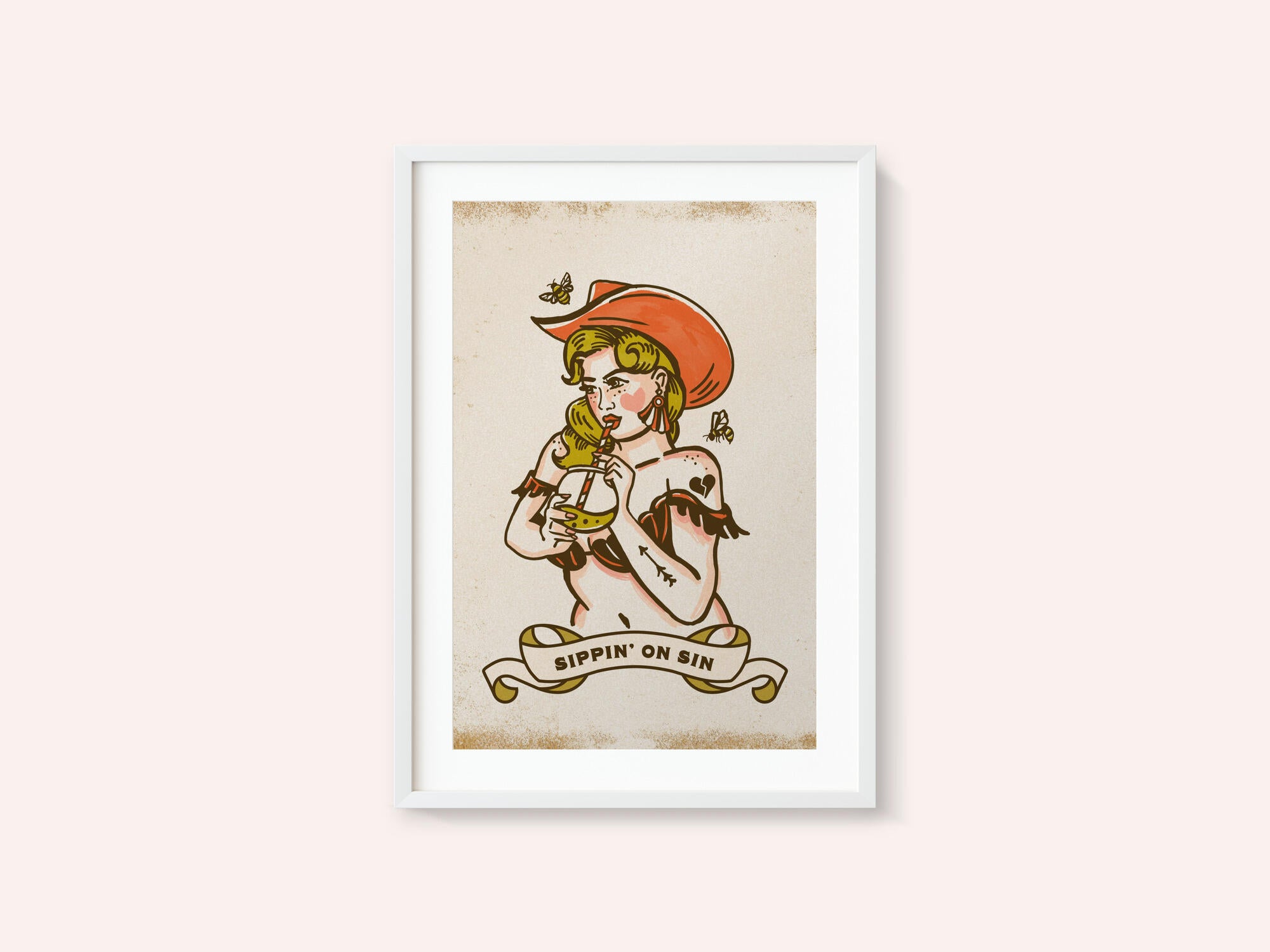 Sippin On Sin Cute &amp; Sassy Cowgirl Art