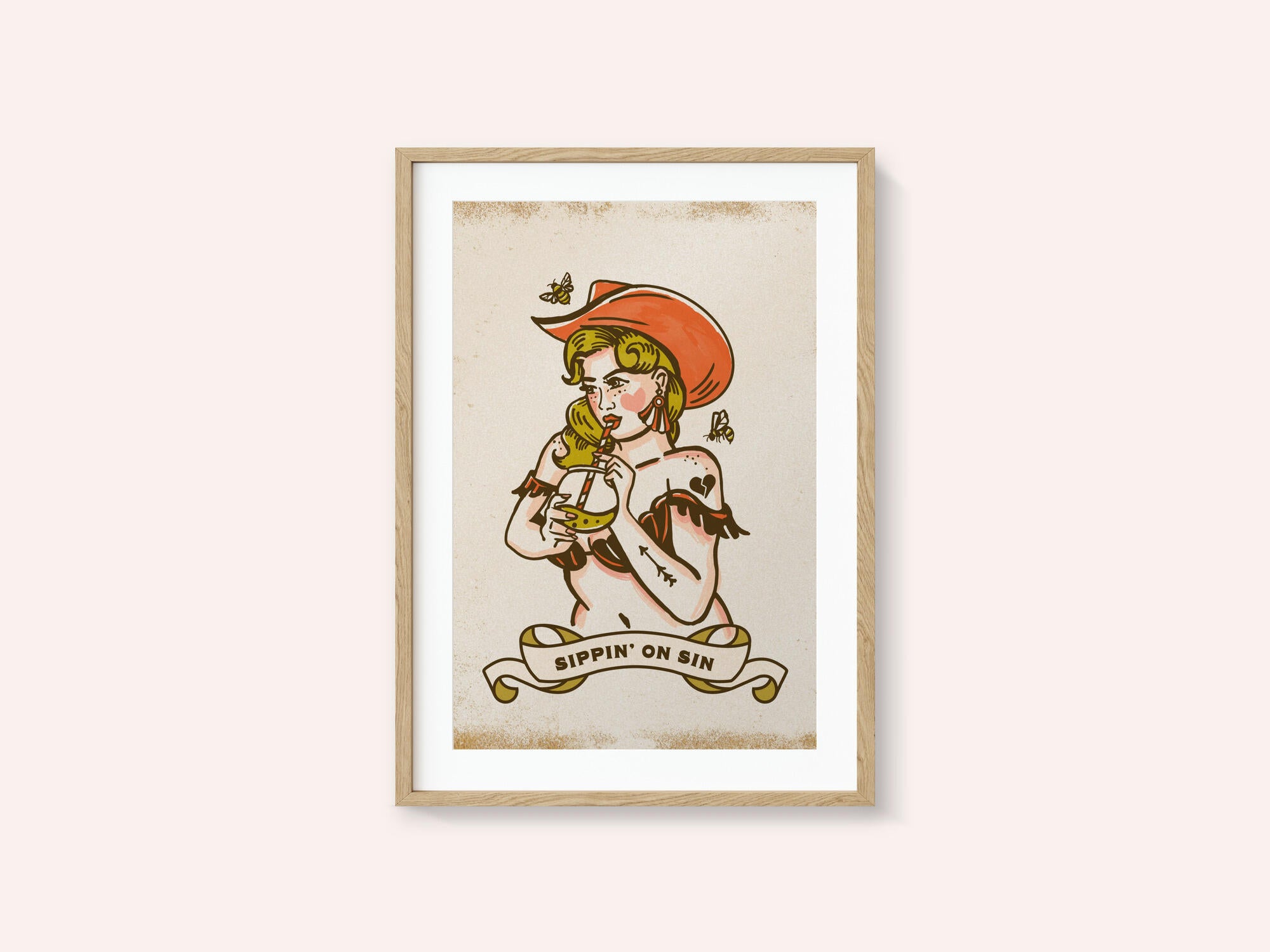 Sippin On Sin Cute &amp; Sassy Cowgirl Art