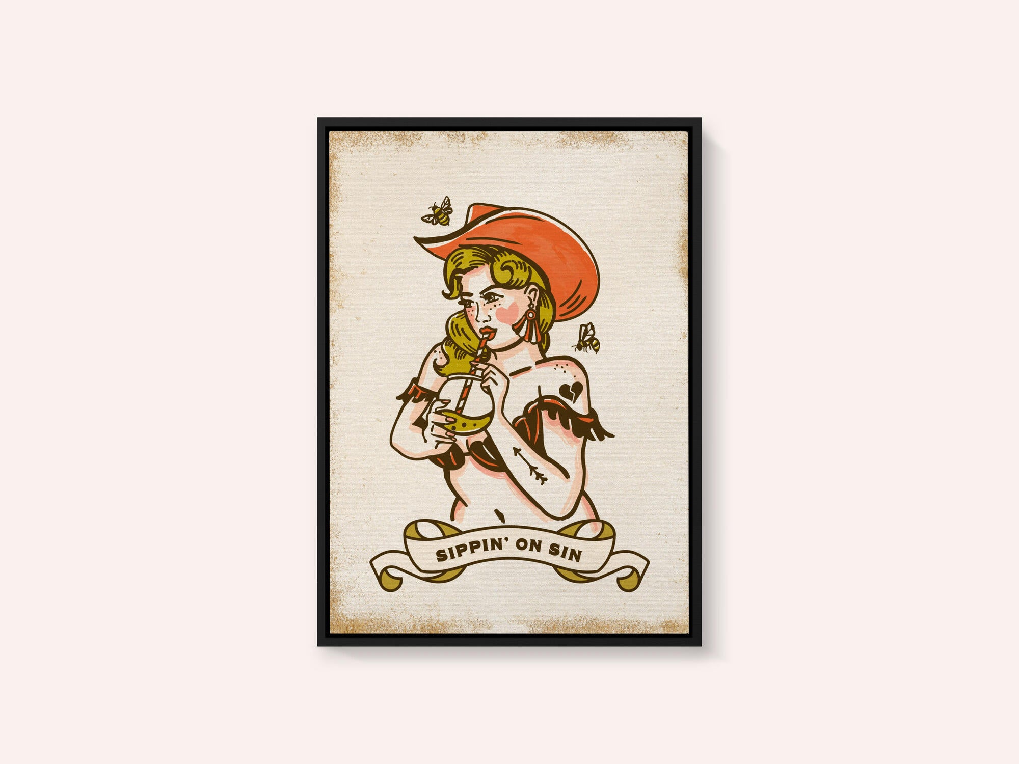 Sippin On Sin Cute &amp; Sassy Cowgirl Art