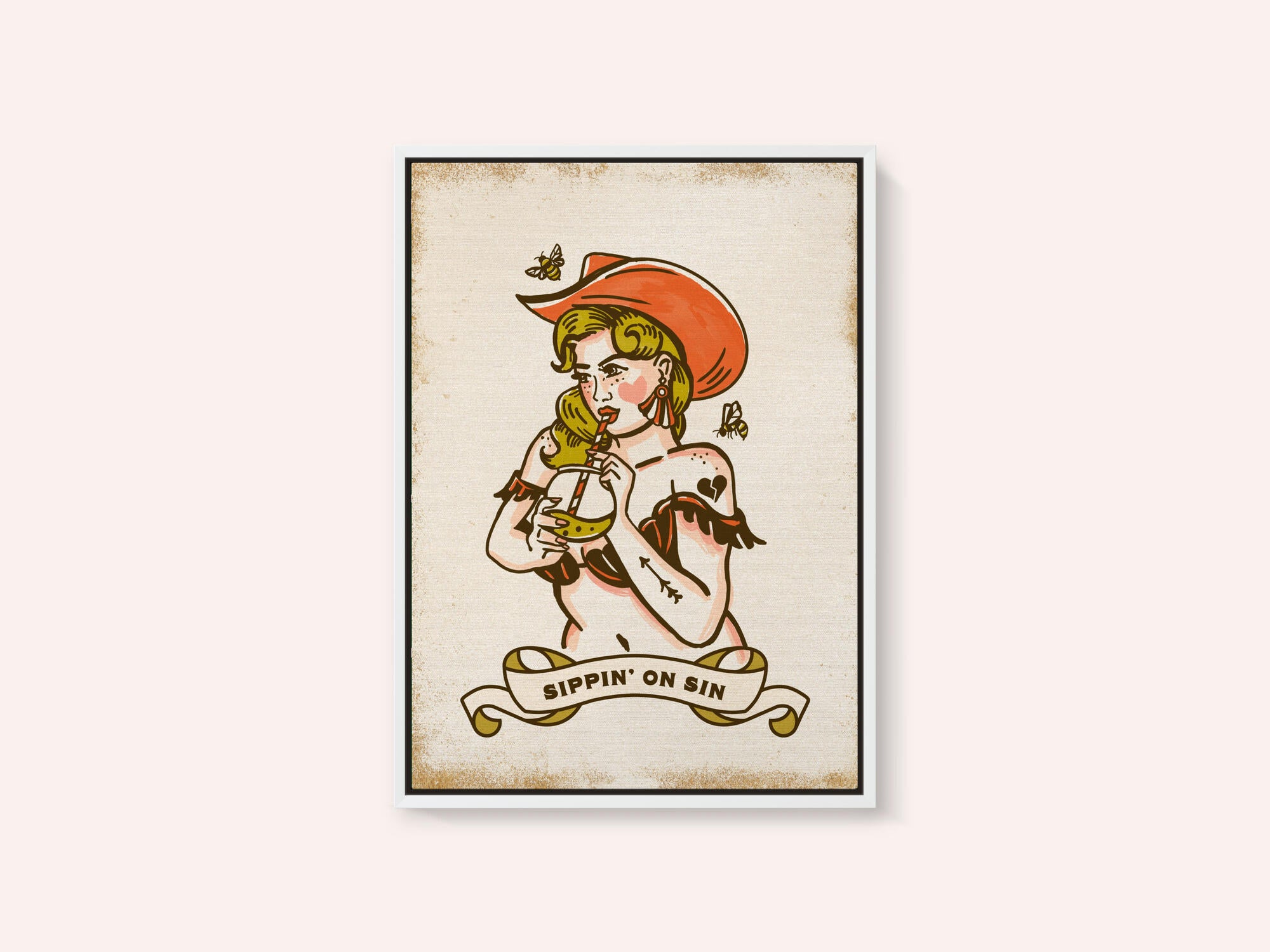 Sippin On Sin Cute &amp; Sassy Cowgirl Art