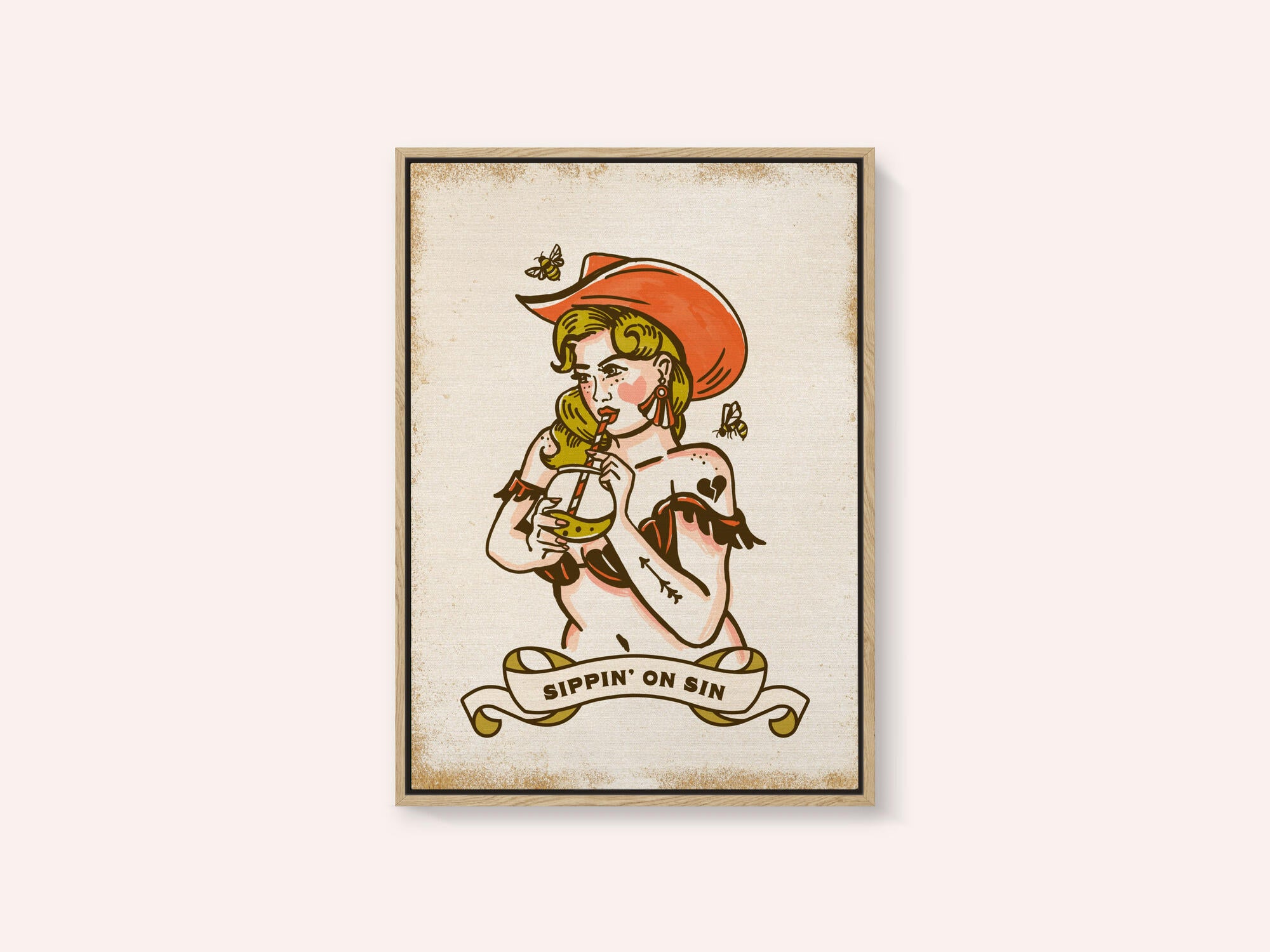 Sippin On Sin Cute &amp; Sassy Cowgirl Art