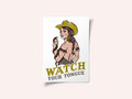 Watch Your Tongue Badass Pin-Up Cowgirl &amp; Rattlesnake