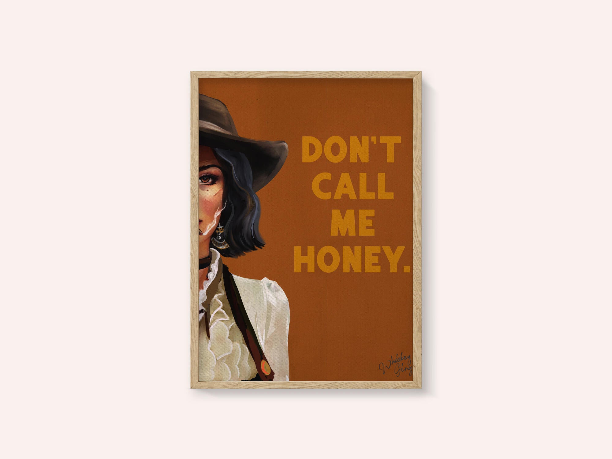 Don't Call Me Honey Badass Western Cowgirl Art