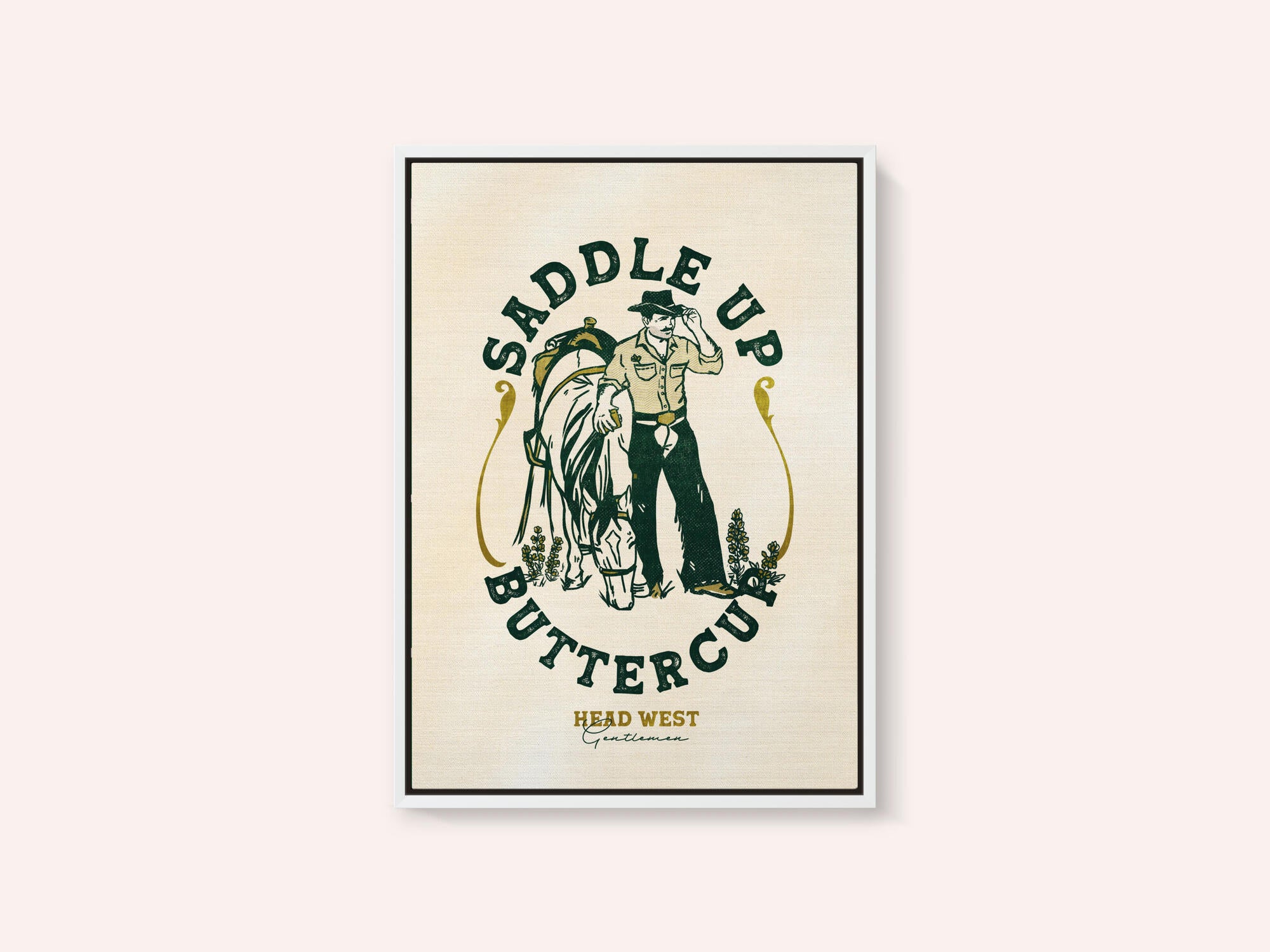 Saddle Up Buttercup Cowboy &amp; Horse Art Print