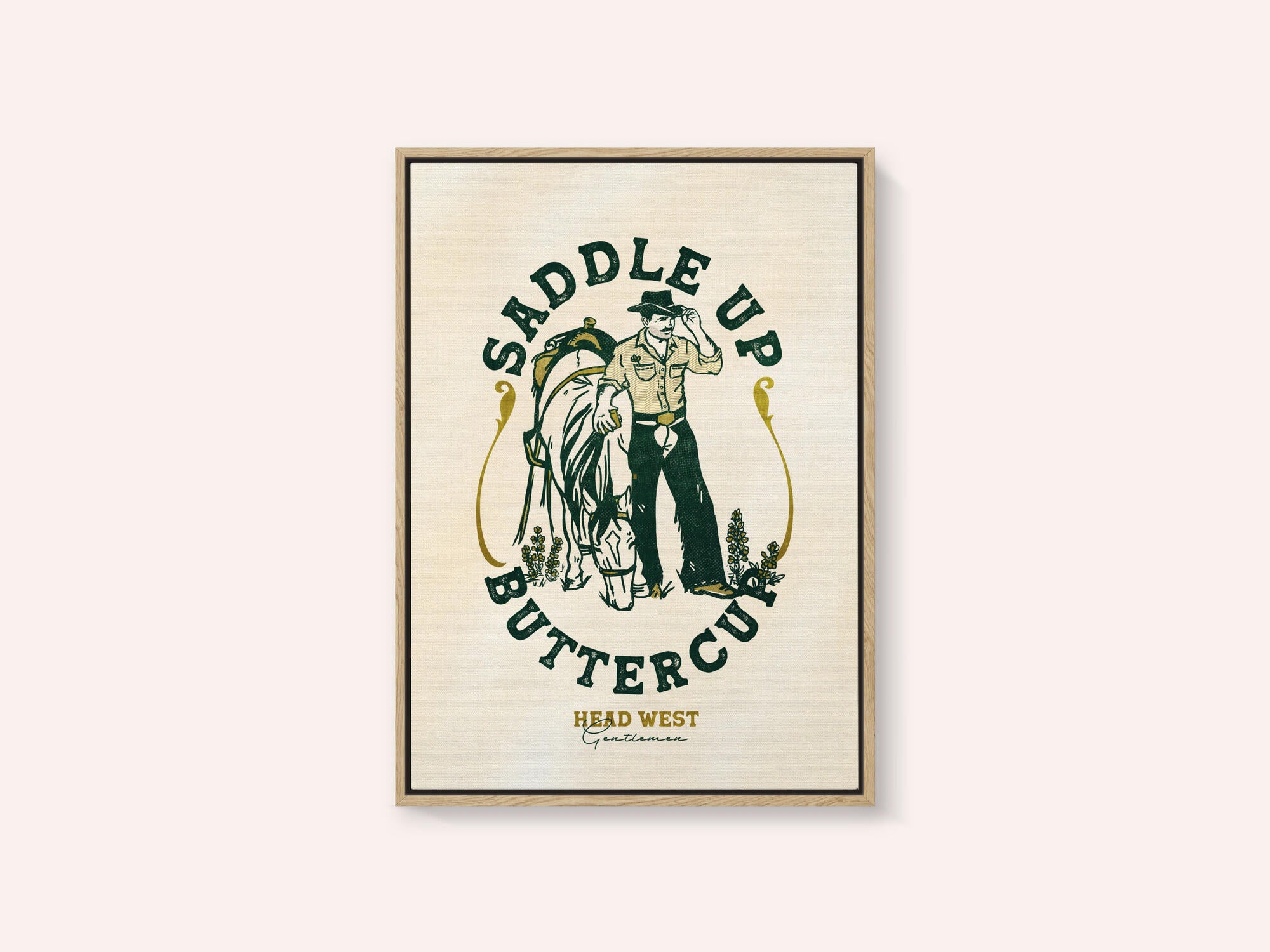 Saddle Up Buttercup Cowboy &amp; Horse Art Print