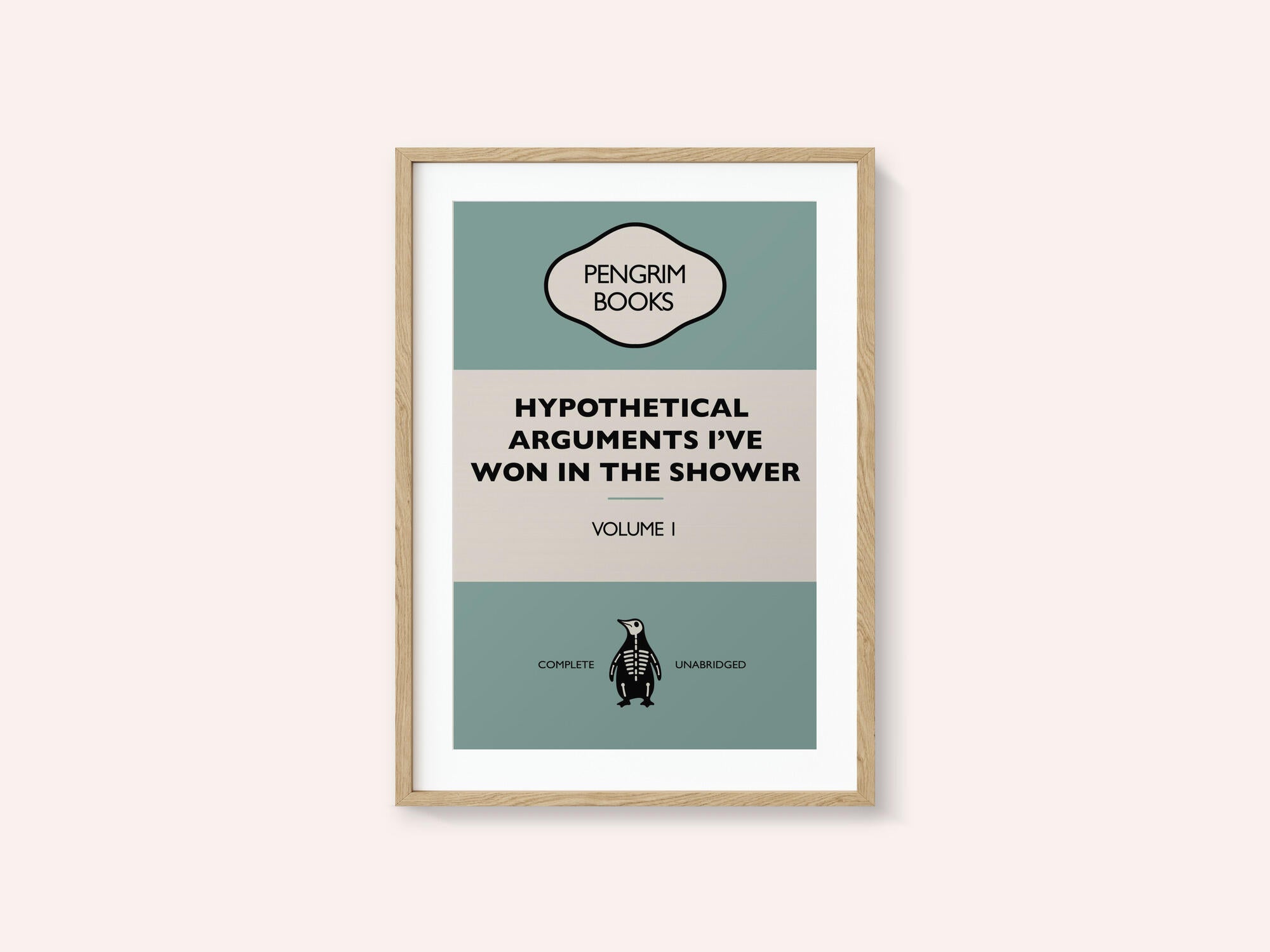Hypothetical Arguments I've Won In the Shower - Funny Vintage Book Cover - Sarcastic Self Help - Blue.