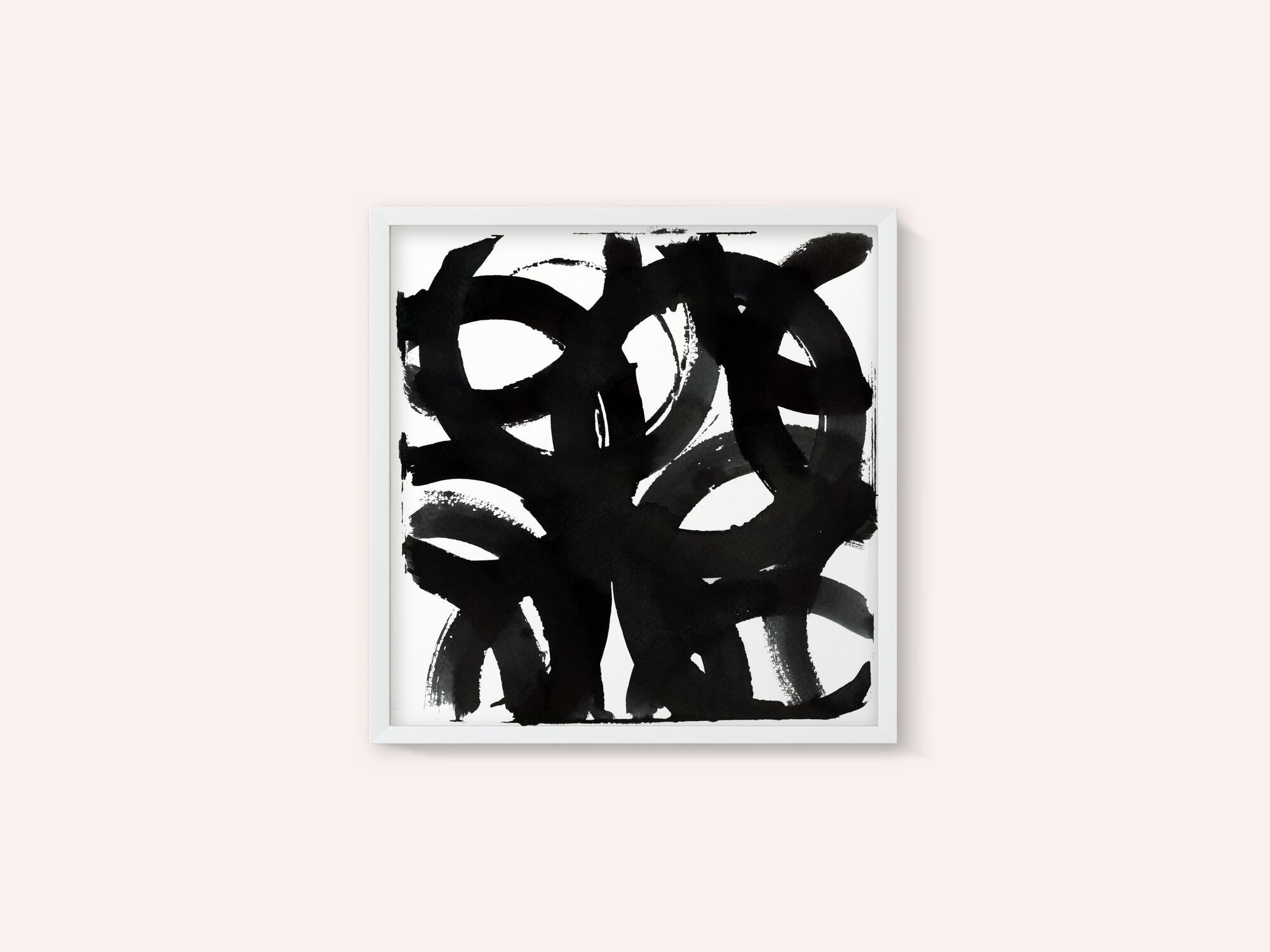 Black Ink Curls Print