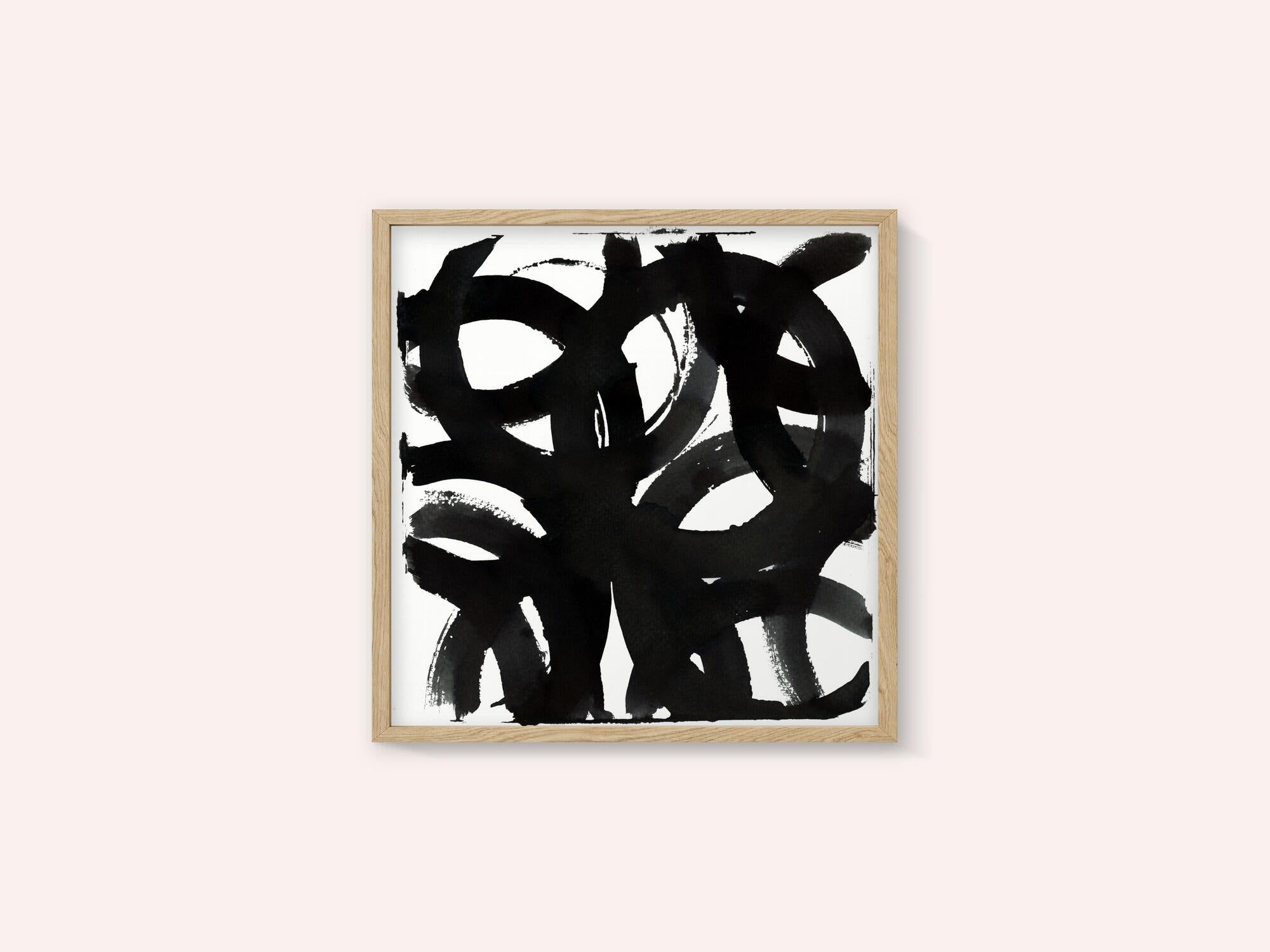 Black Ink Curls Print