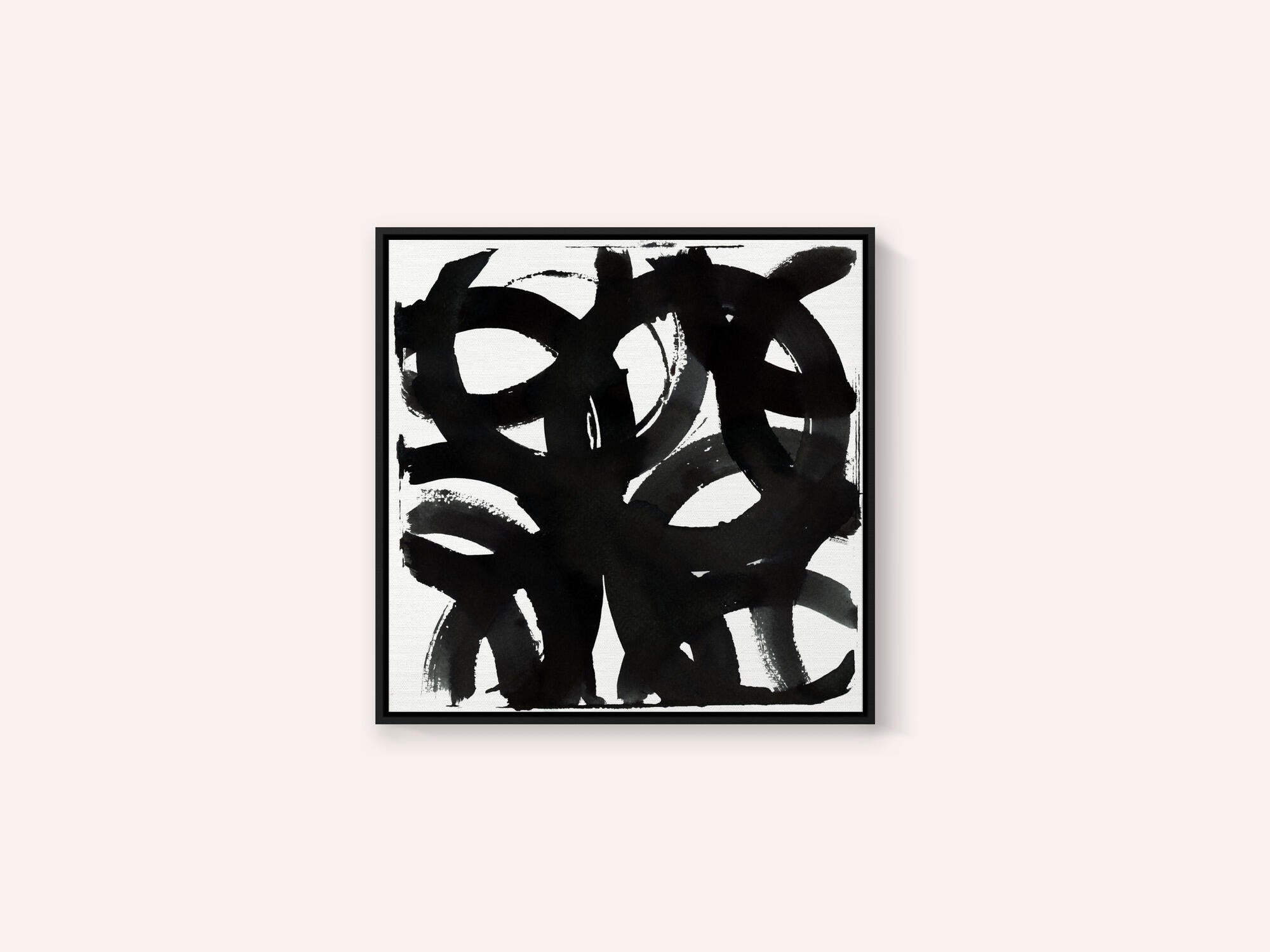 Black Ink Curls Print