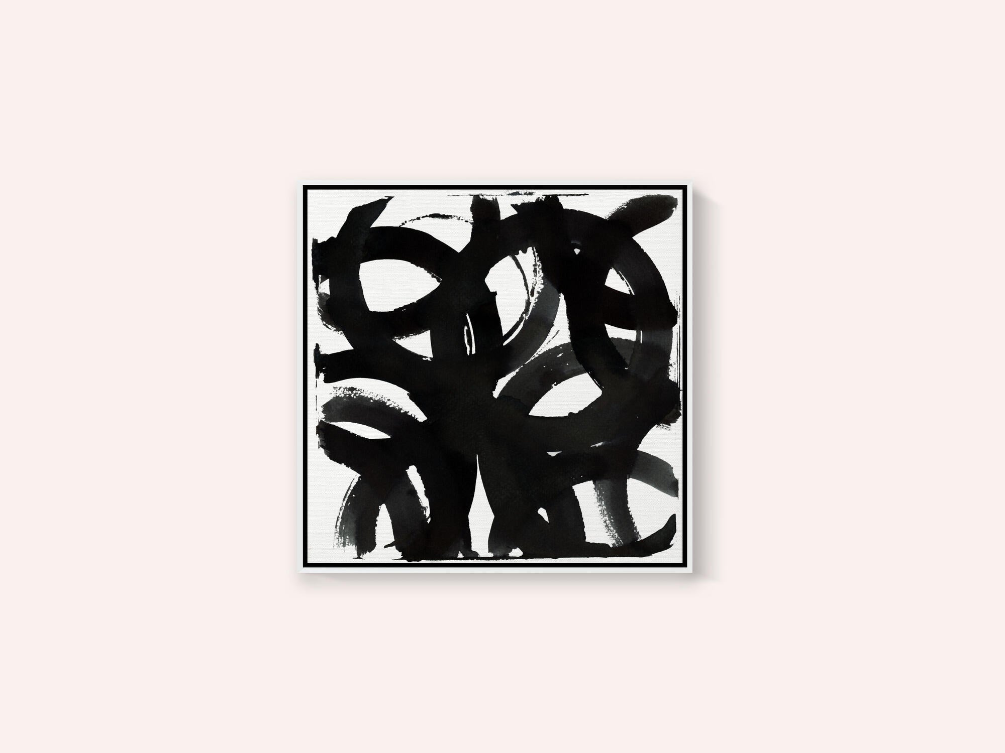 Black Ink Curls Print