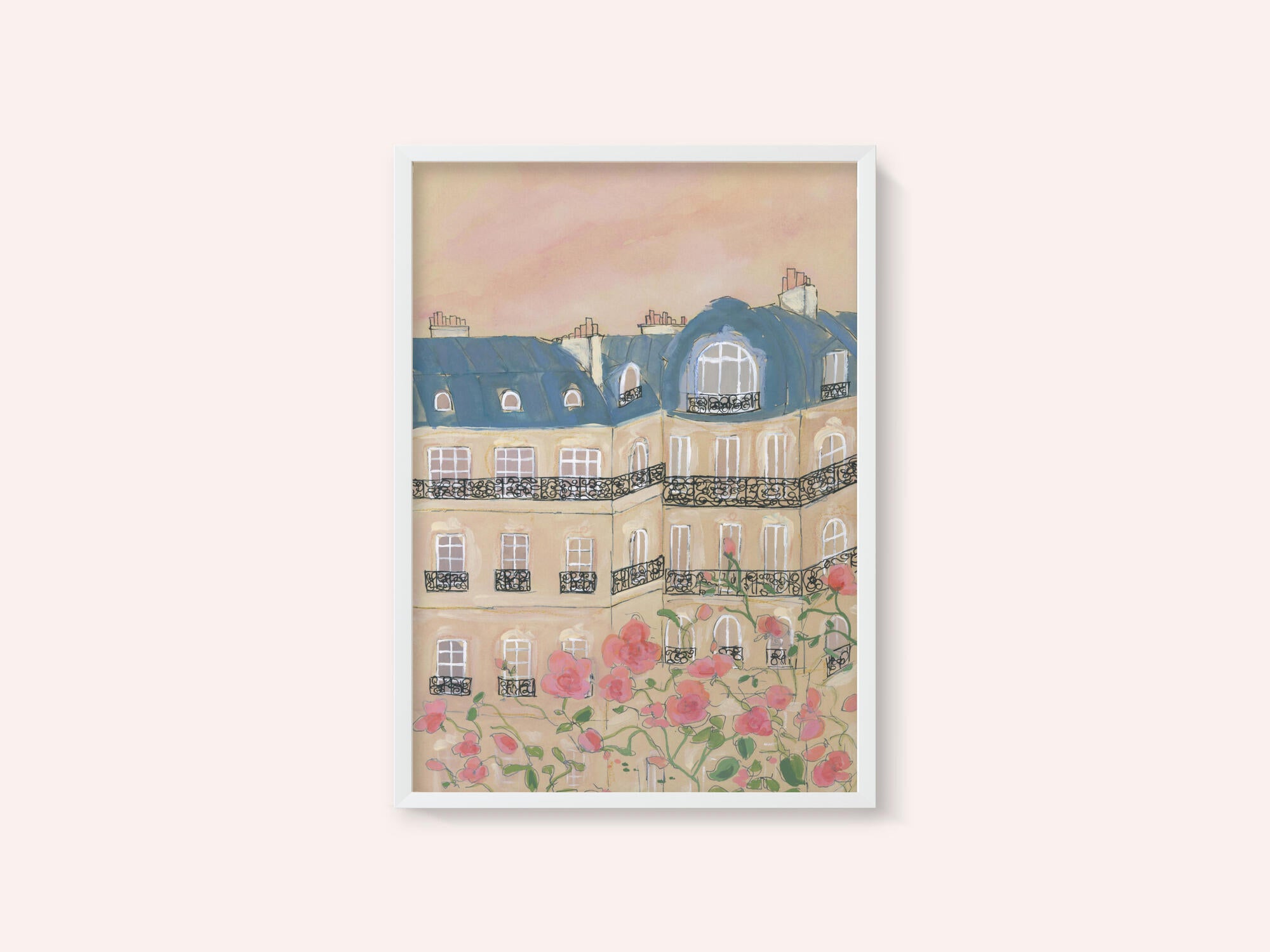Sunset Over Paris Buildings