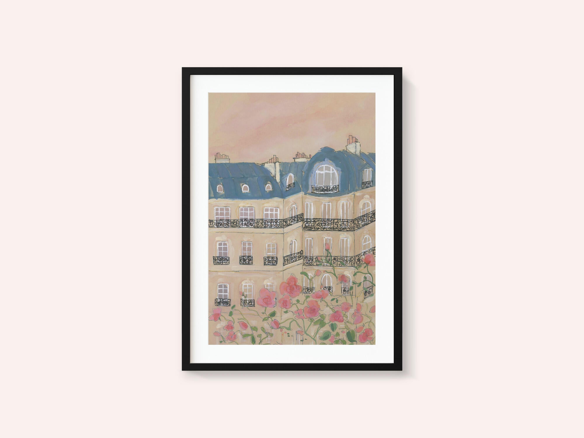 Sunset Over Paris Buildings