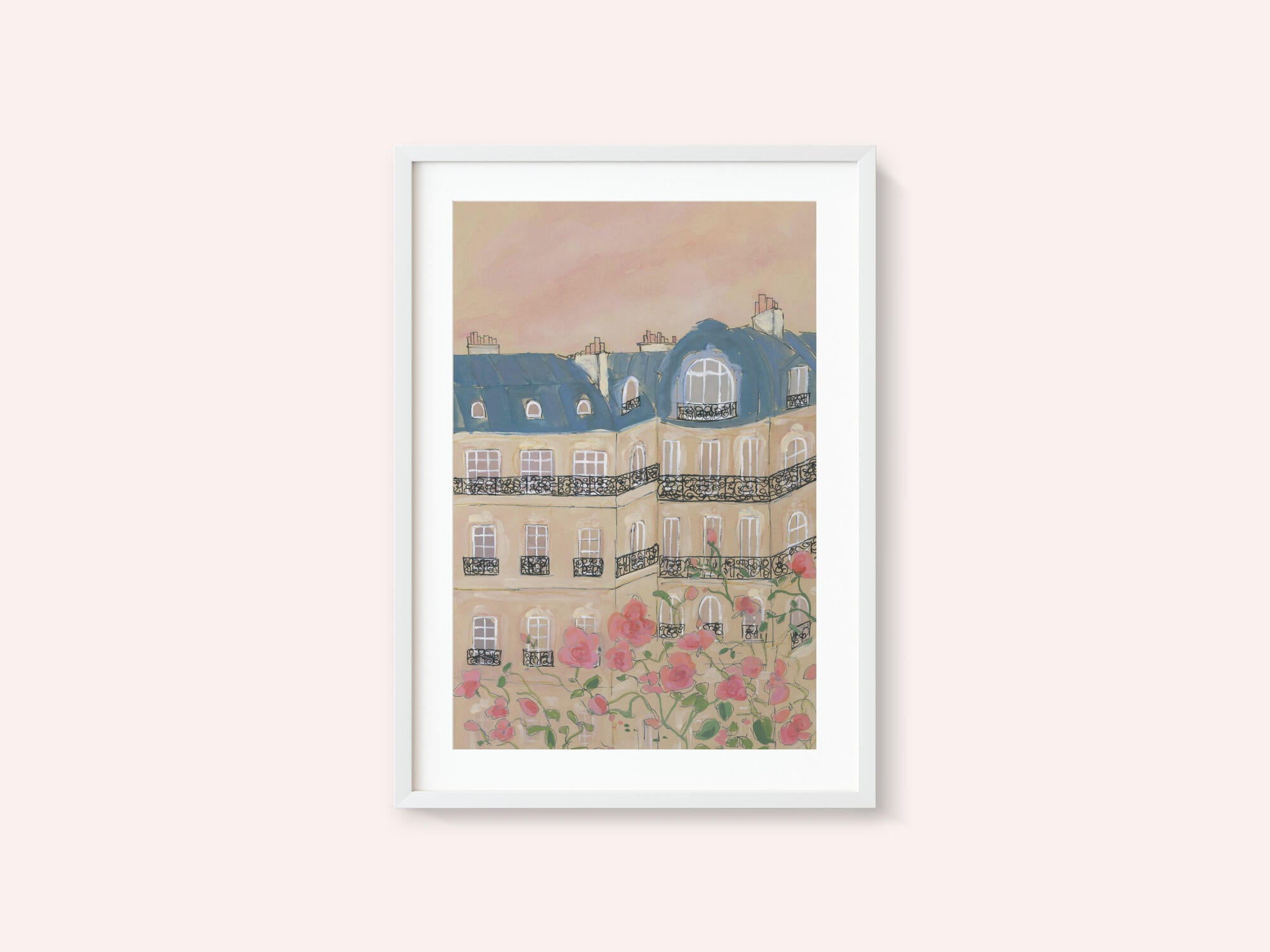 Sunset Over Paris Buildings